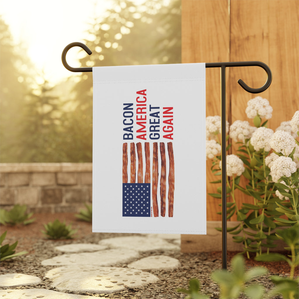 Bacon America Great Again Garden Flag | House Banner, Patriotic Bacon Stripes