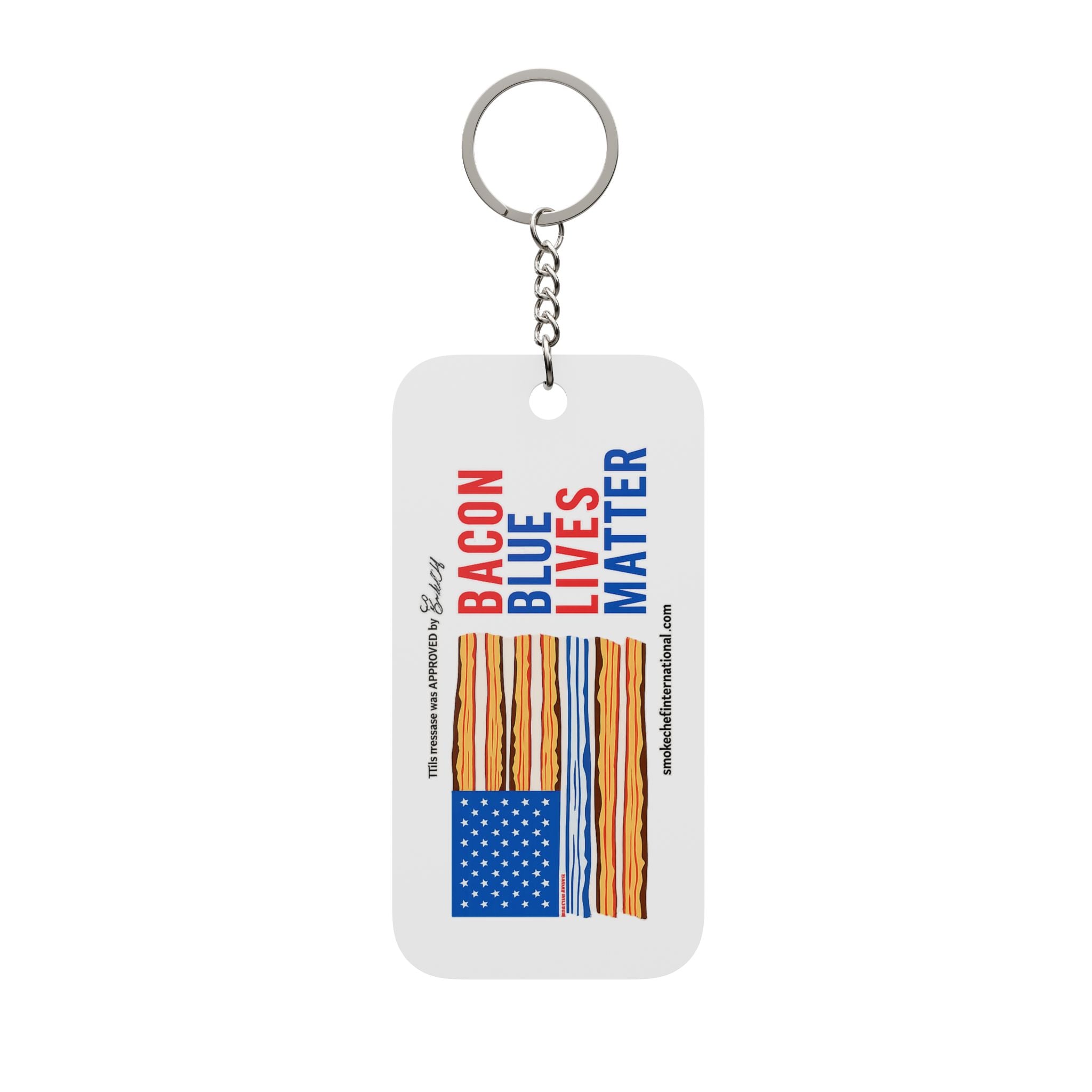 Bacon Blue Lives Matter Double-Sided Keychain