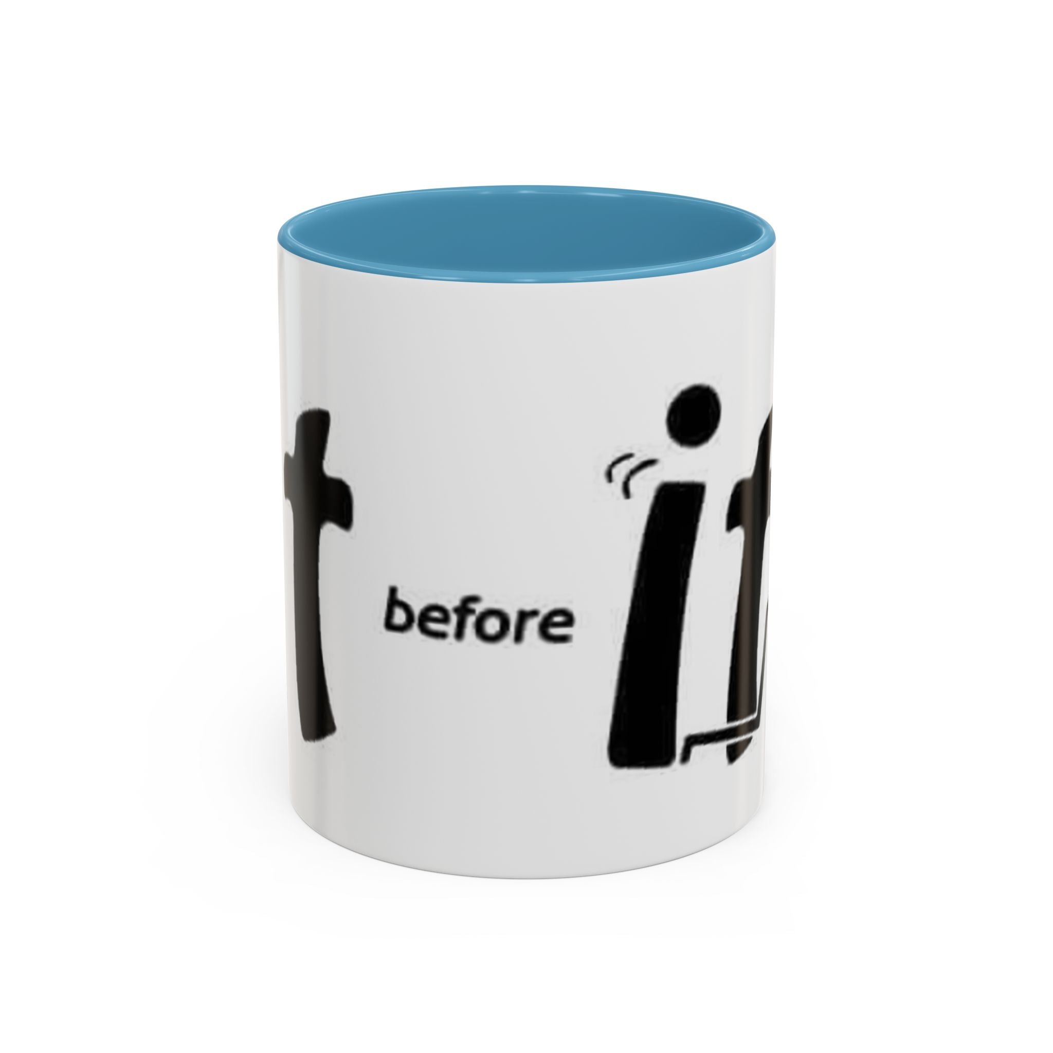 Sit Before It Mug | Funny Stick Figure Coffee Cup, Morning Routine Accent Mug