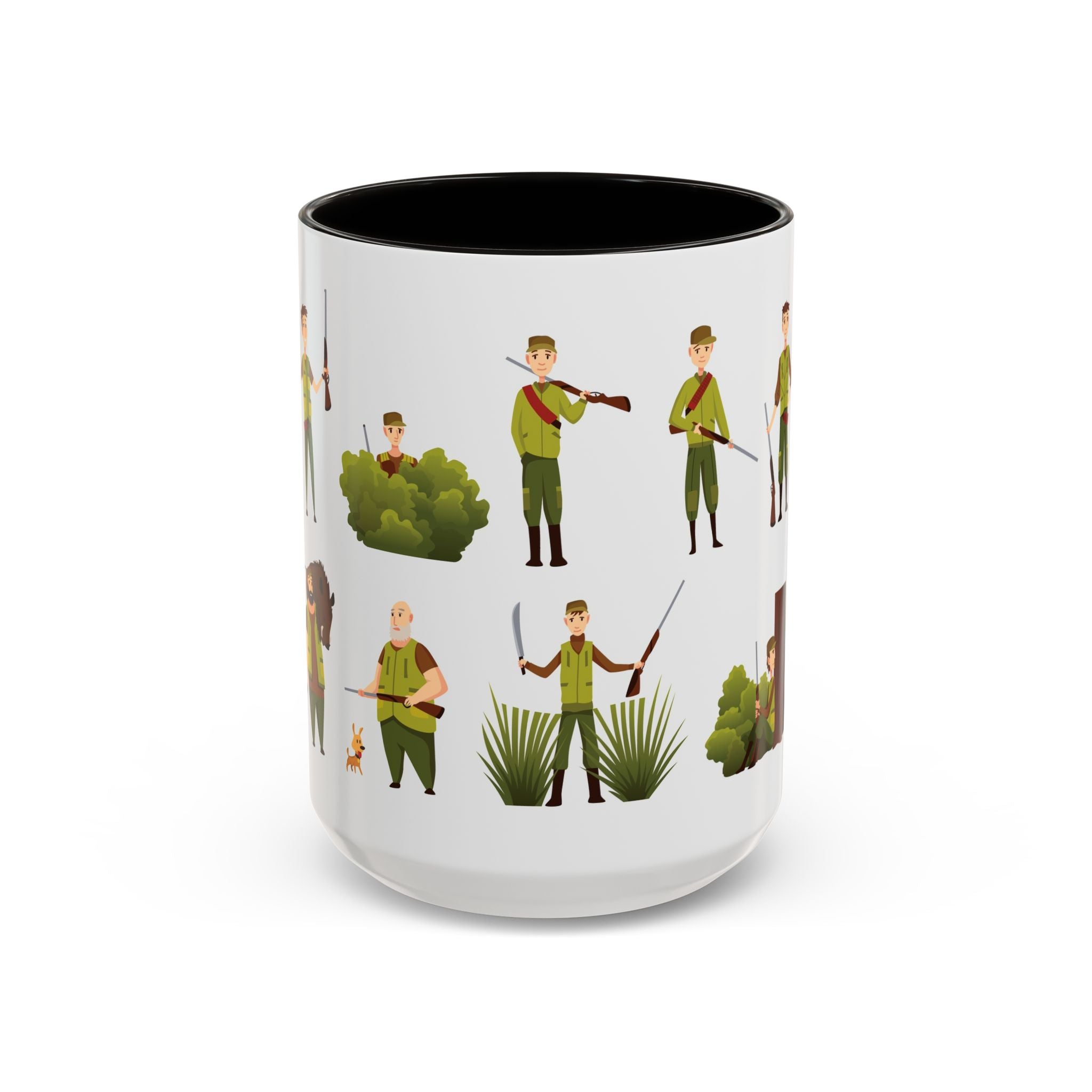 Hunter Pattern Mug | Hunting Illustrations, Outdoorsman Coffee Cup
