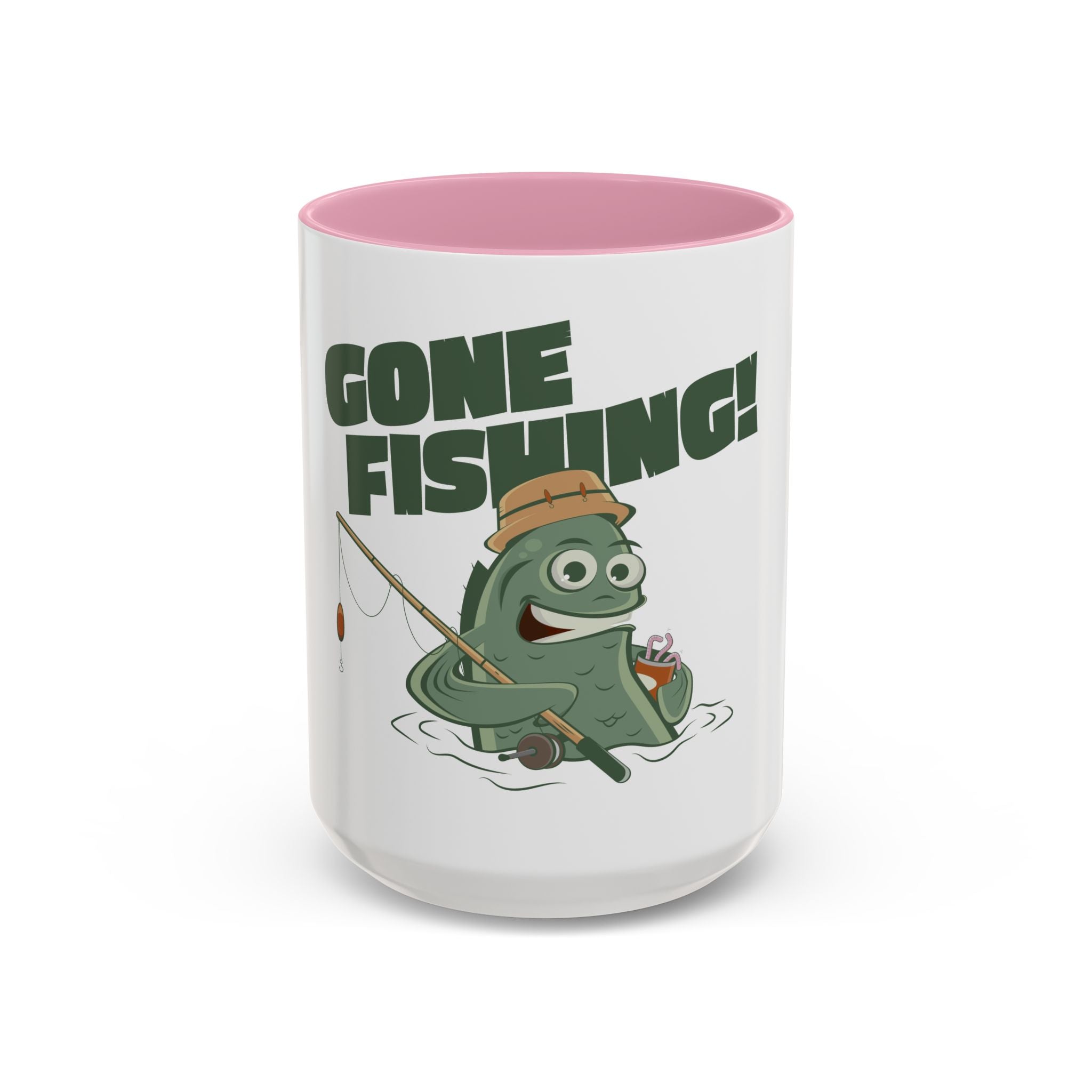 Gone Fishing fish character Mug | 11oz 15oz colorful ceramic