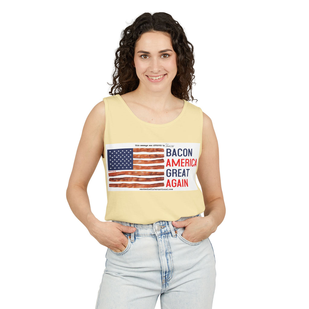 Bacon America Great Again Tank Top | American Flag Bacon Graphic