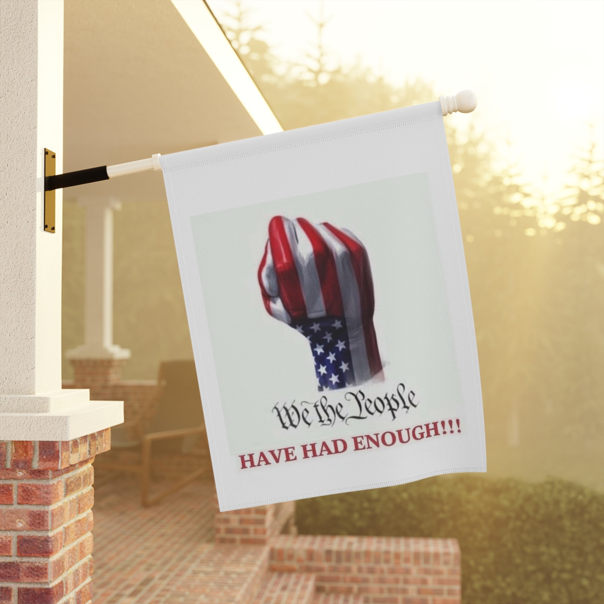 We The People Fist garden flag | House Banner, Patriotic American Flag Design