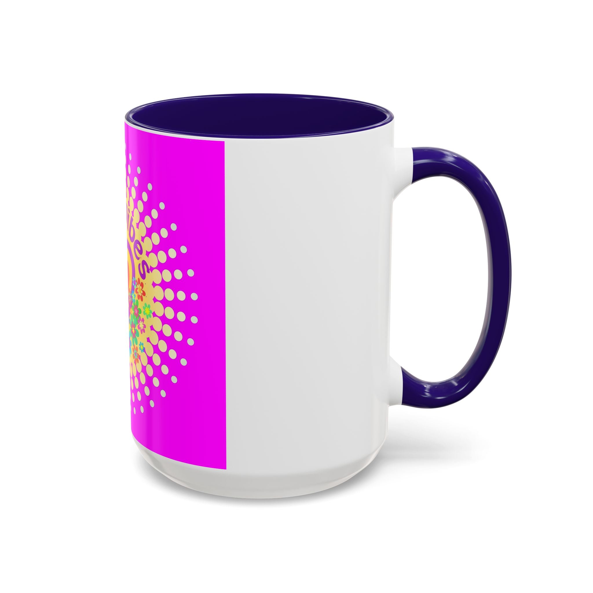 Good Vibes Peace Heart Floral Mug | Colorful 11oz 15oz Ceramic