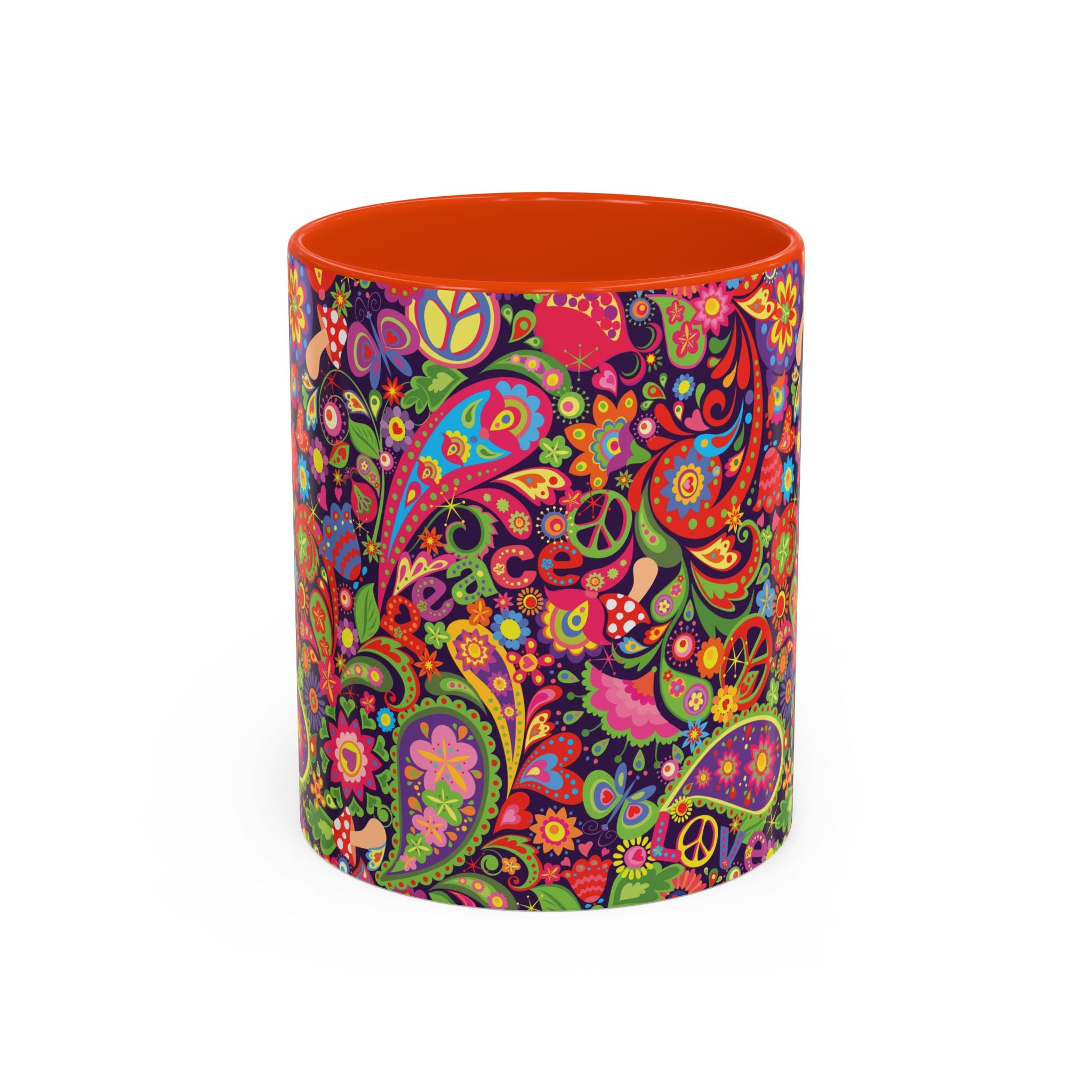 Psychedelic Paisley Peace Mug | Colorful 11oz or 15oz Ceramic