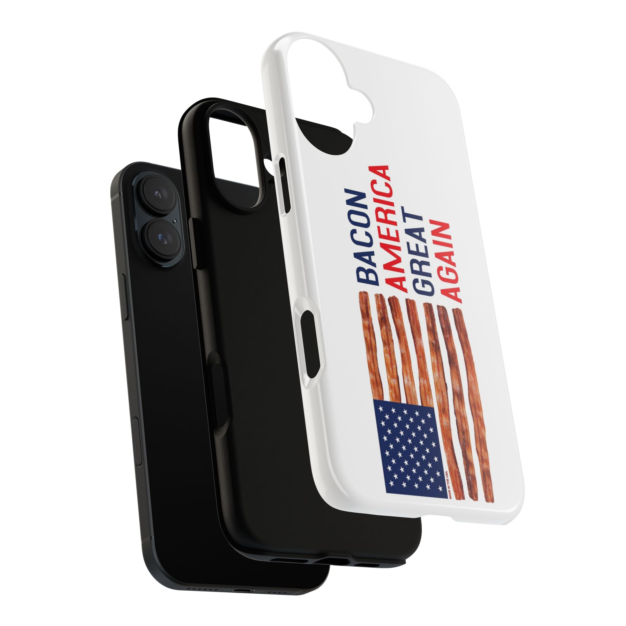 Bacon American Great Again phone case | patriotic bacon flag iPhone case