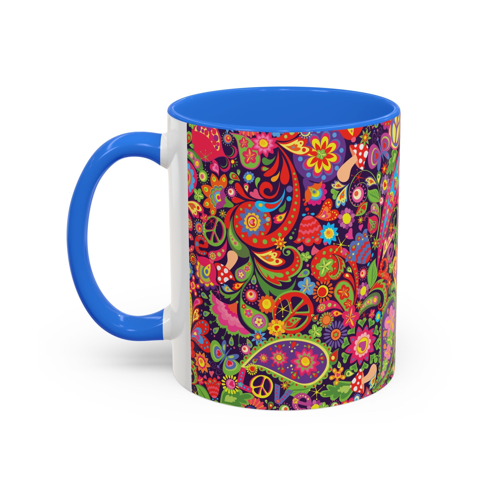 Psychedelic Paisley Peace Mug | Colorful 11oz or 15oz Ceramic