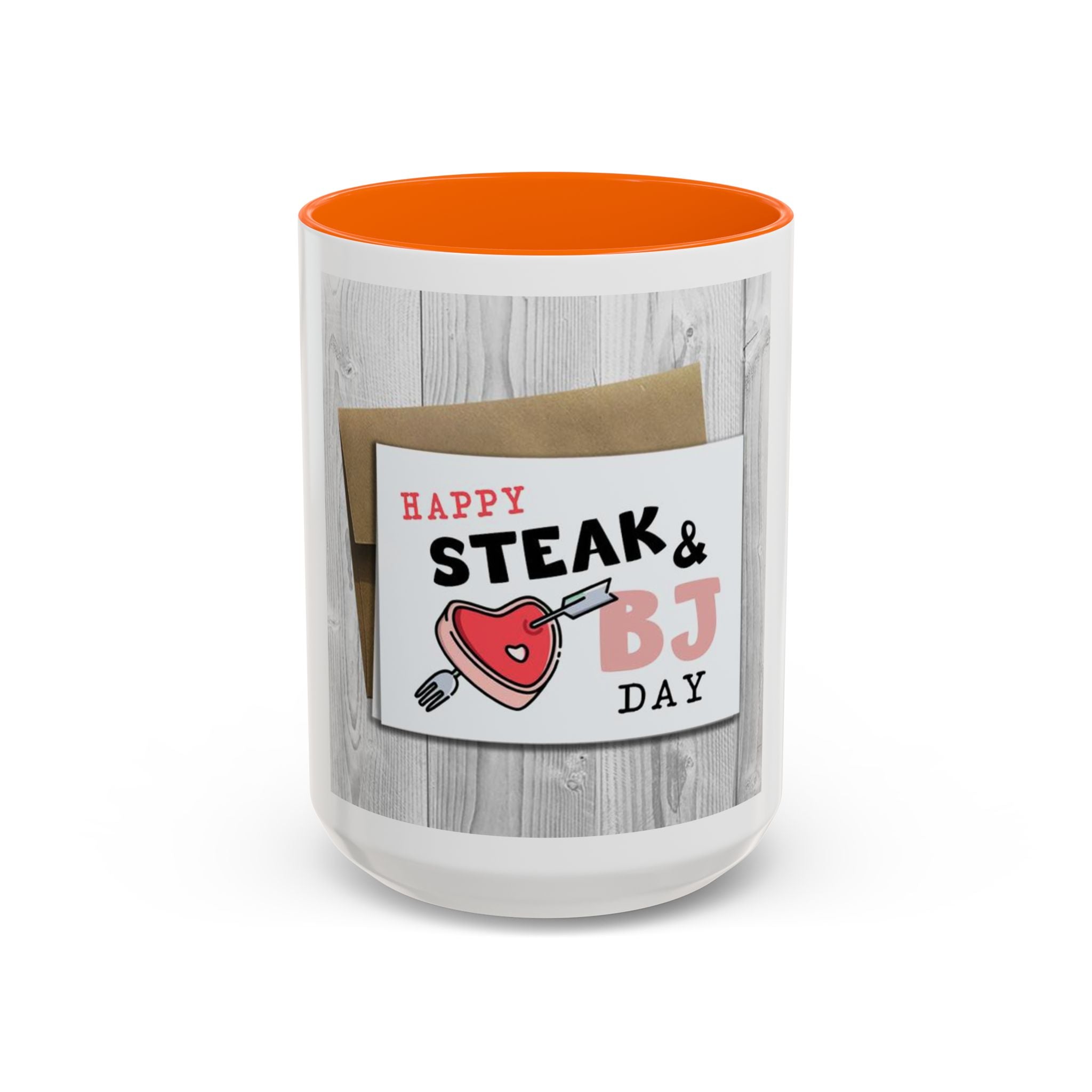 Happy Steak & BJ Day Mug | Novelty Coffee Mug, Humorous Holiday Design