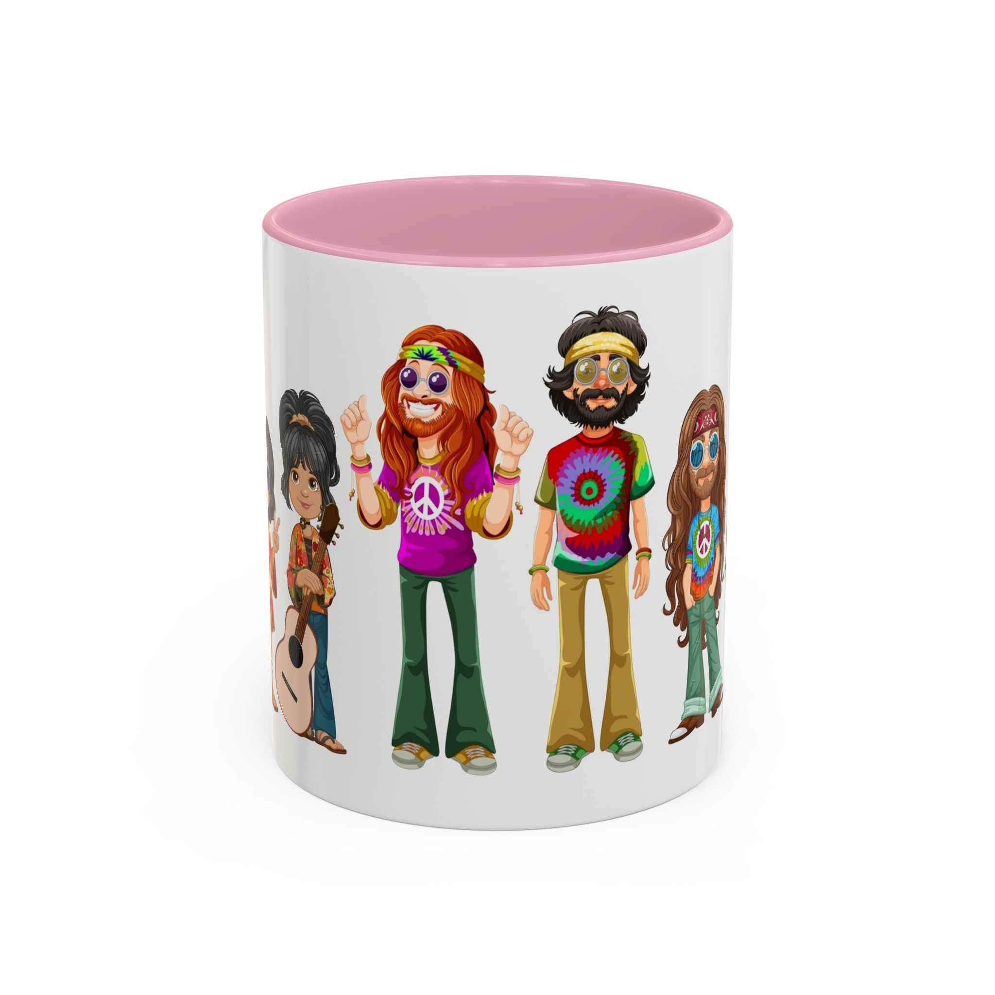 Retro Hippie Characters Mug | 11oz or 15oz Color Accent Ceramic
