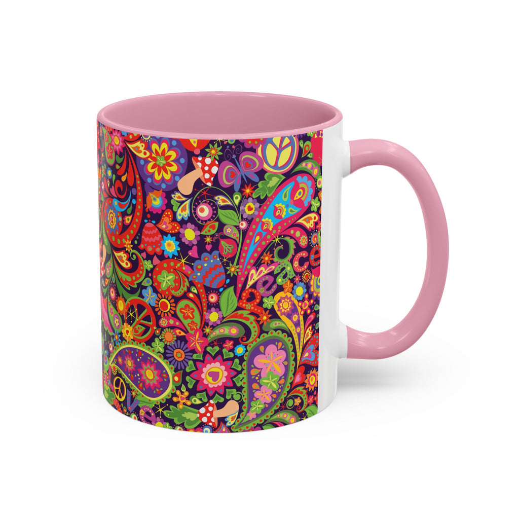 Psychedelic Paisley Peace Mug | Colorful 11oz or 15oz Ceramic