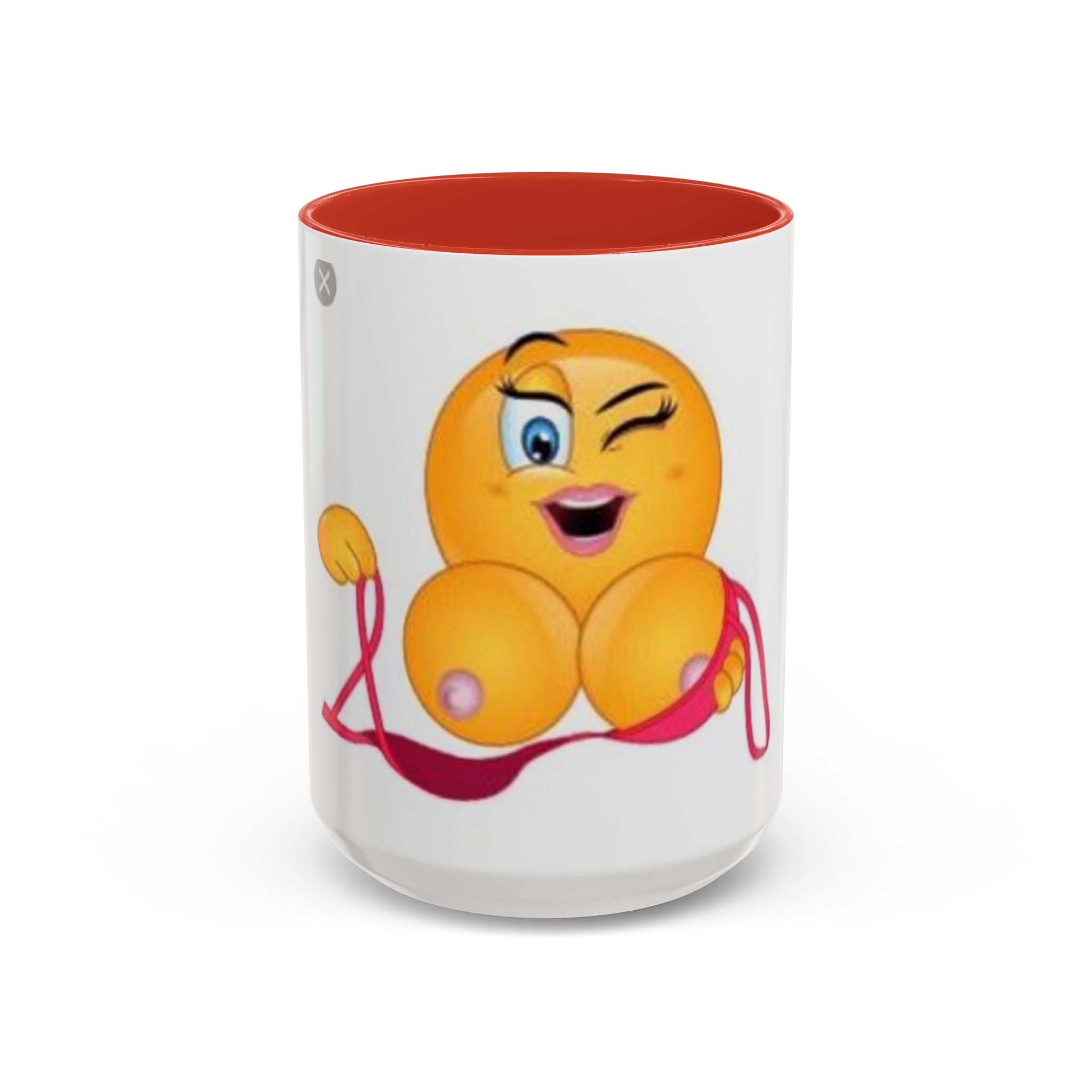 Winking Boob Emoji Mug Accent Coffee Mug | 11oz 15oz