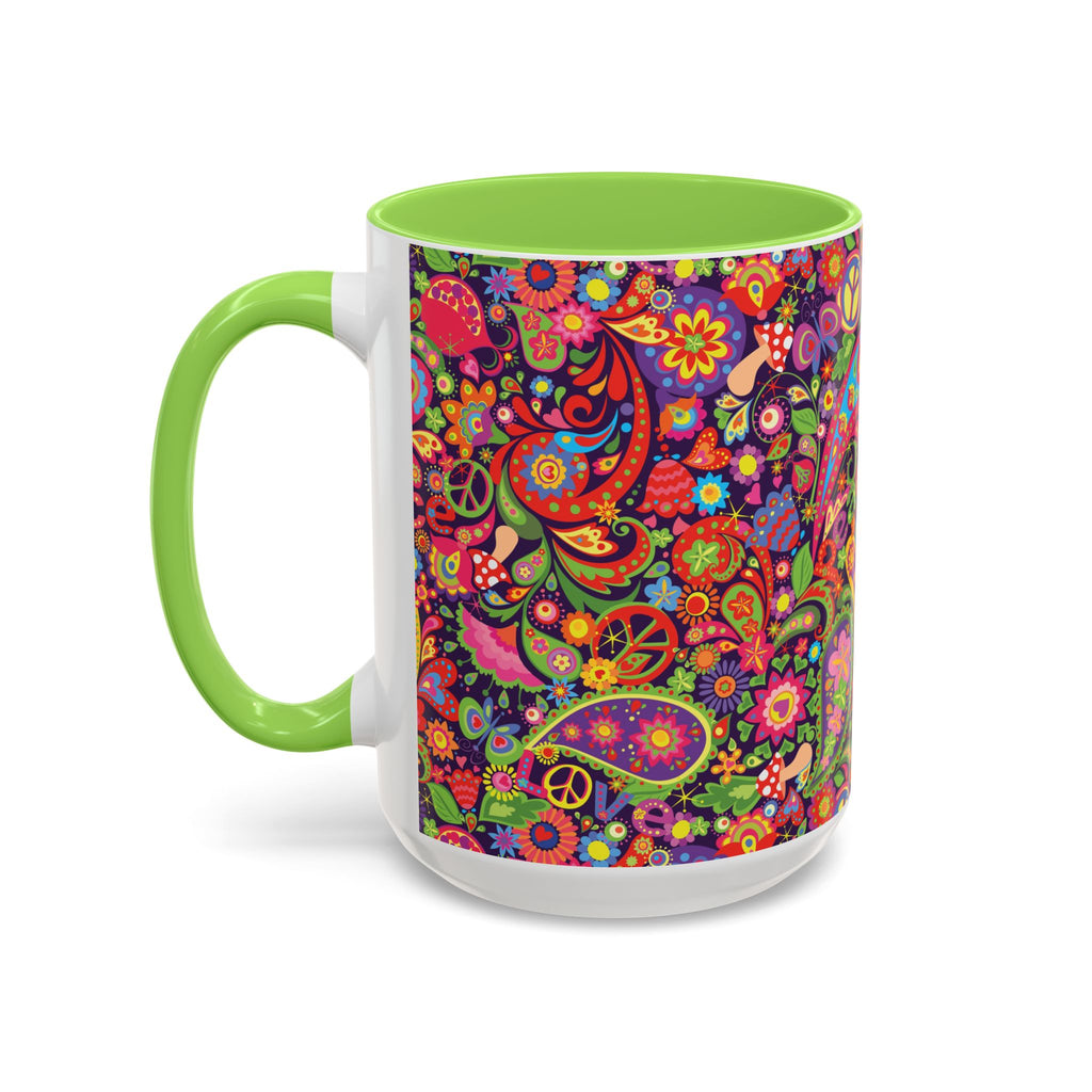 Psychedelic Paisley Peace Mug | Colorful 11oz or 15oz Ceramic