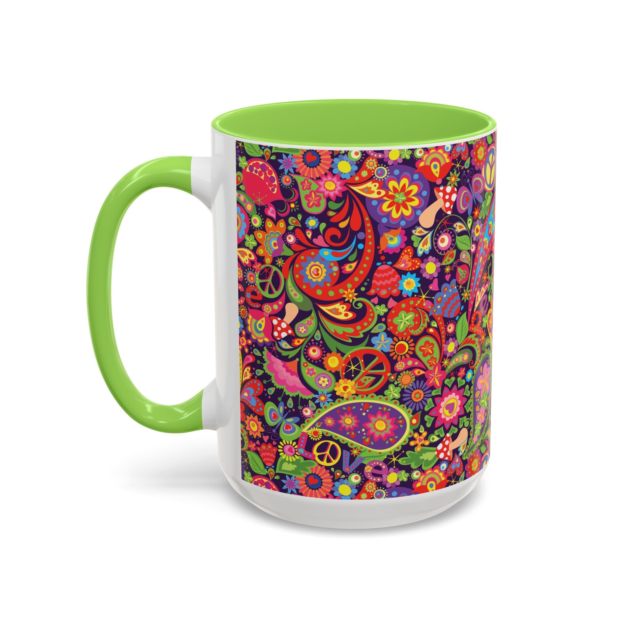 Psychedelic Paisley Peace Mug | Colorful 11oz or 15oz Ceramic