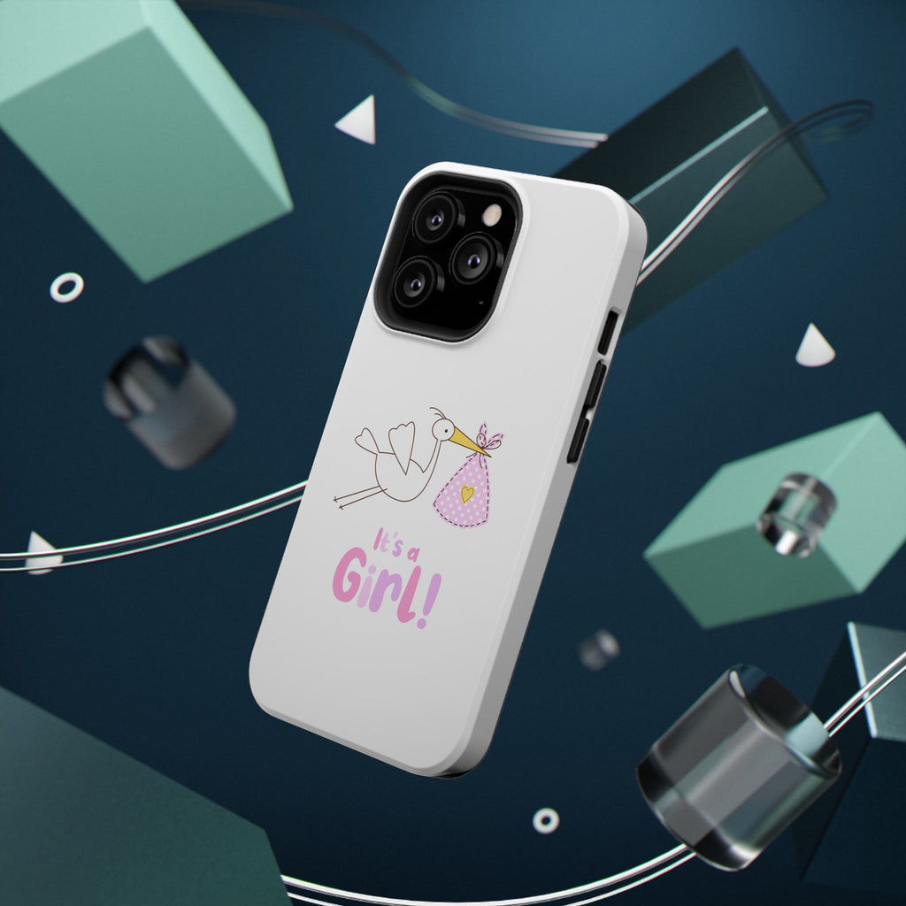 Phone Case - "It's a Girl!" Stork Baby Announcement Impact-Resistant Case
