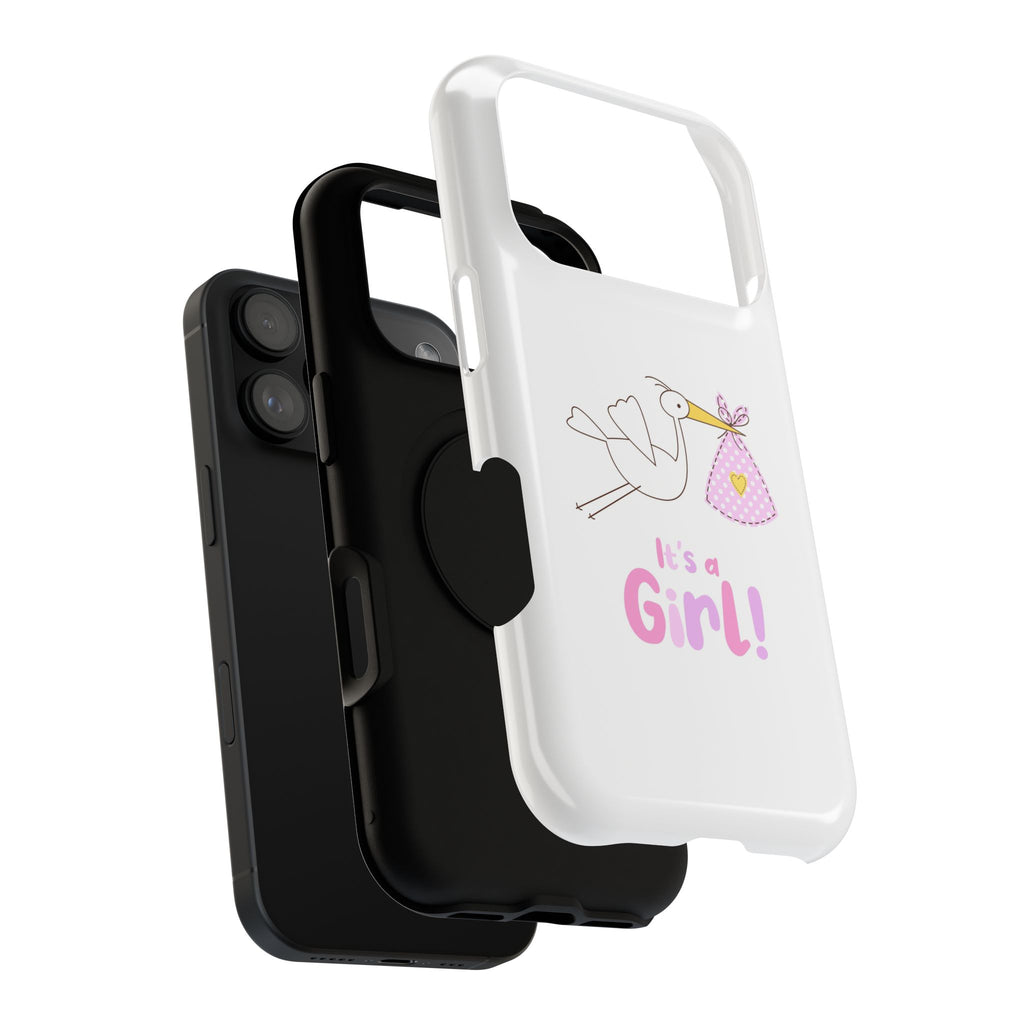 Phone Case - "It's a Girl!" Stork Baby Announcement Impact-Resistant Case