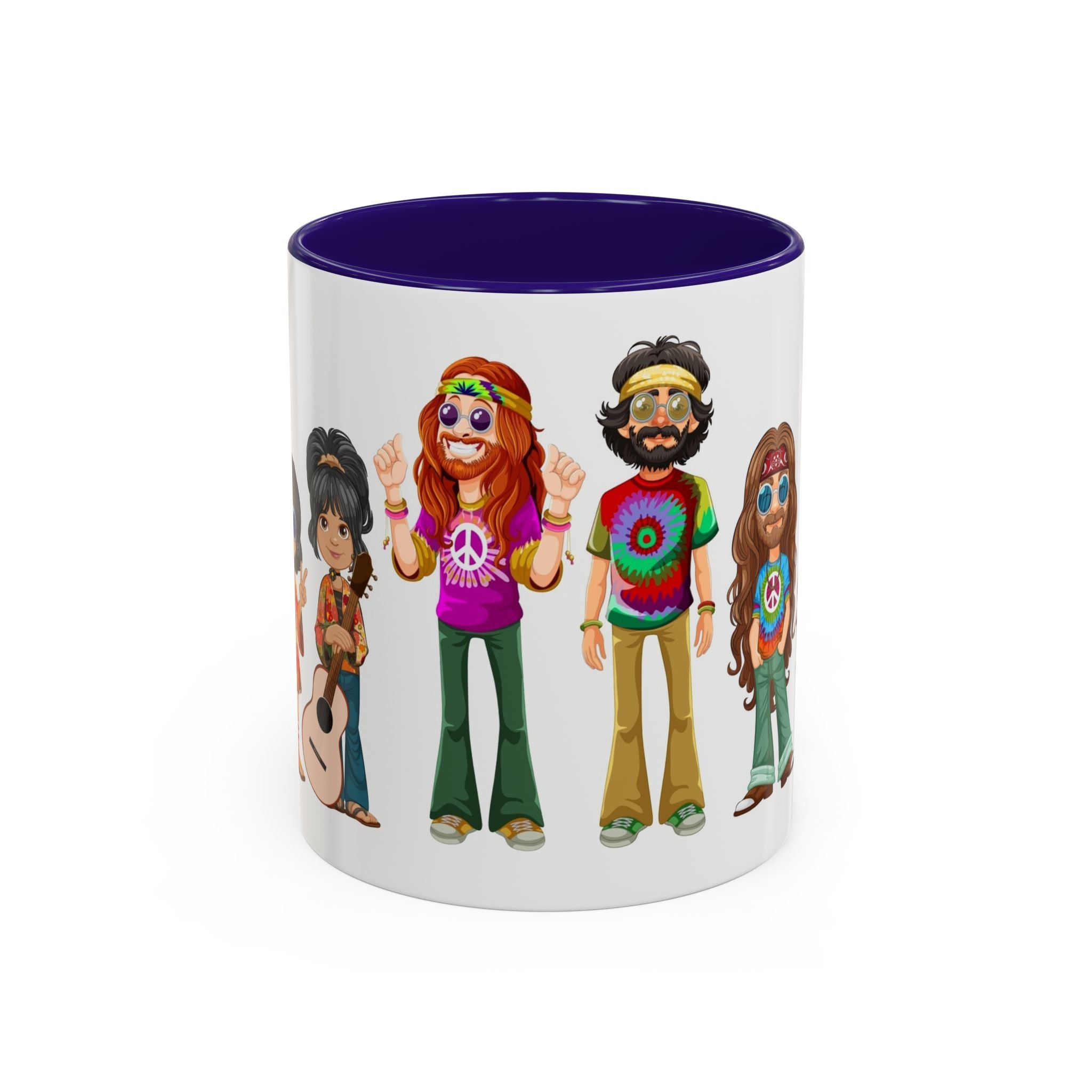 Retro Hippie Characters Mug | 11oz or 15oz Color Accent Ceramic