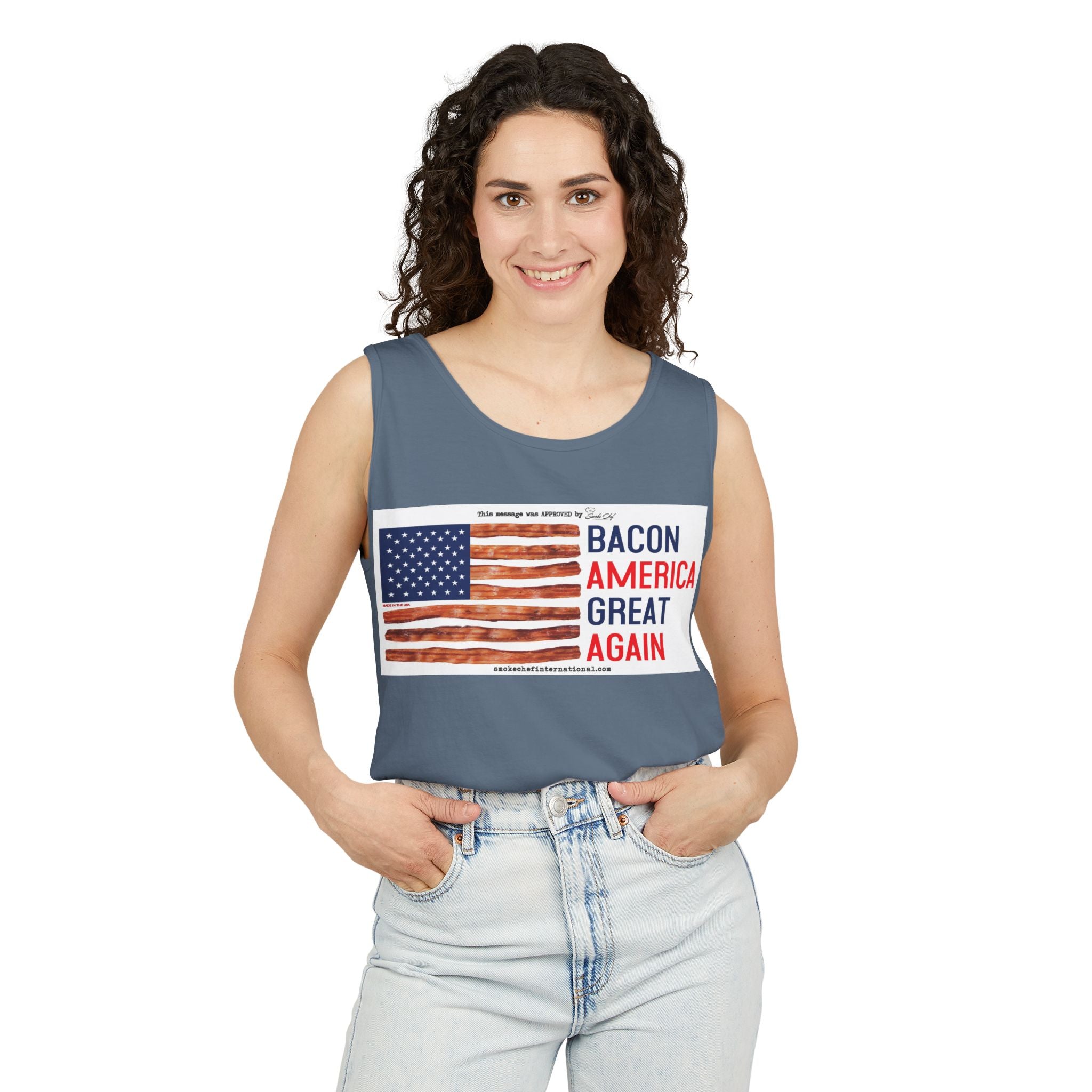 Bacon America Great Again Tank Top | American Flag Bacon Graphic