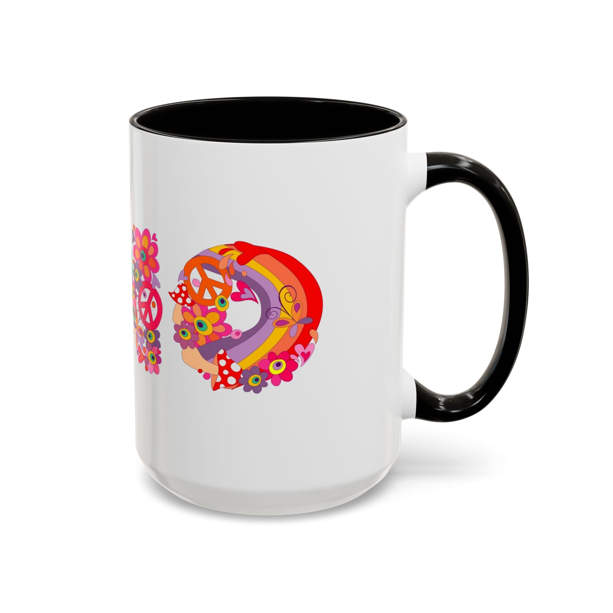 Retro Peace Flower Power Mug | Colorful 70s Hippie Design