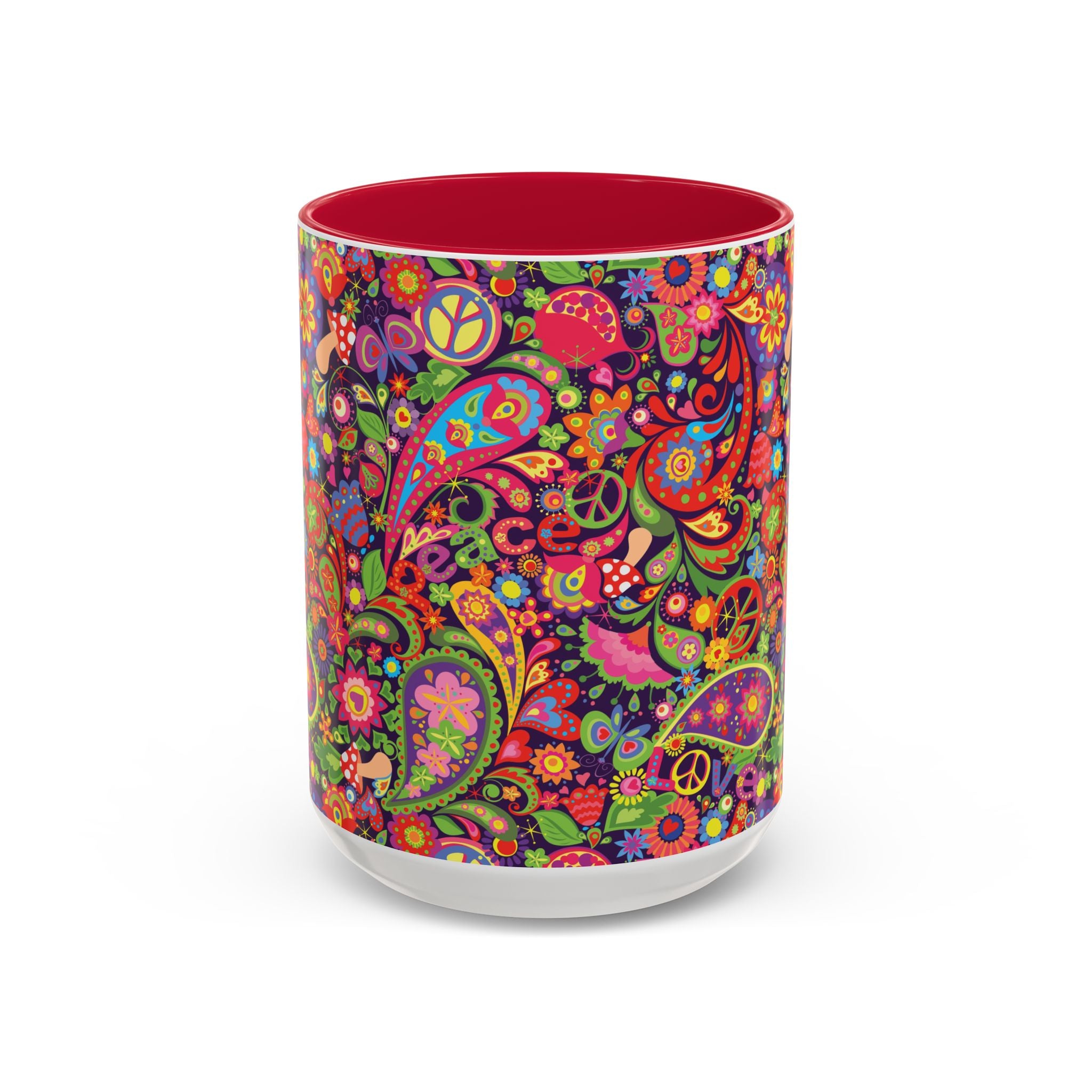 Psychedelic Paisley Peace Mug | Colorful 11oz or 15oz Ceramic
