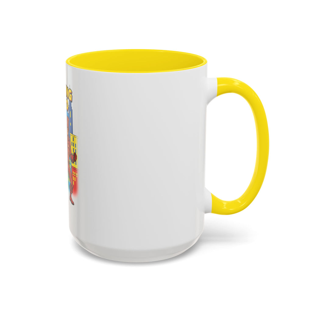 Sizzling Hero Mug | Accent Coffee Mug 11oz 15oz, Superhero City Design