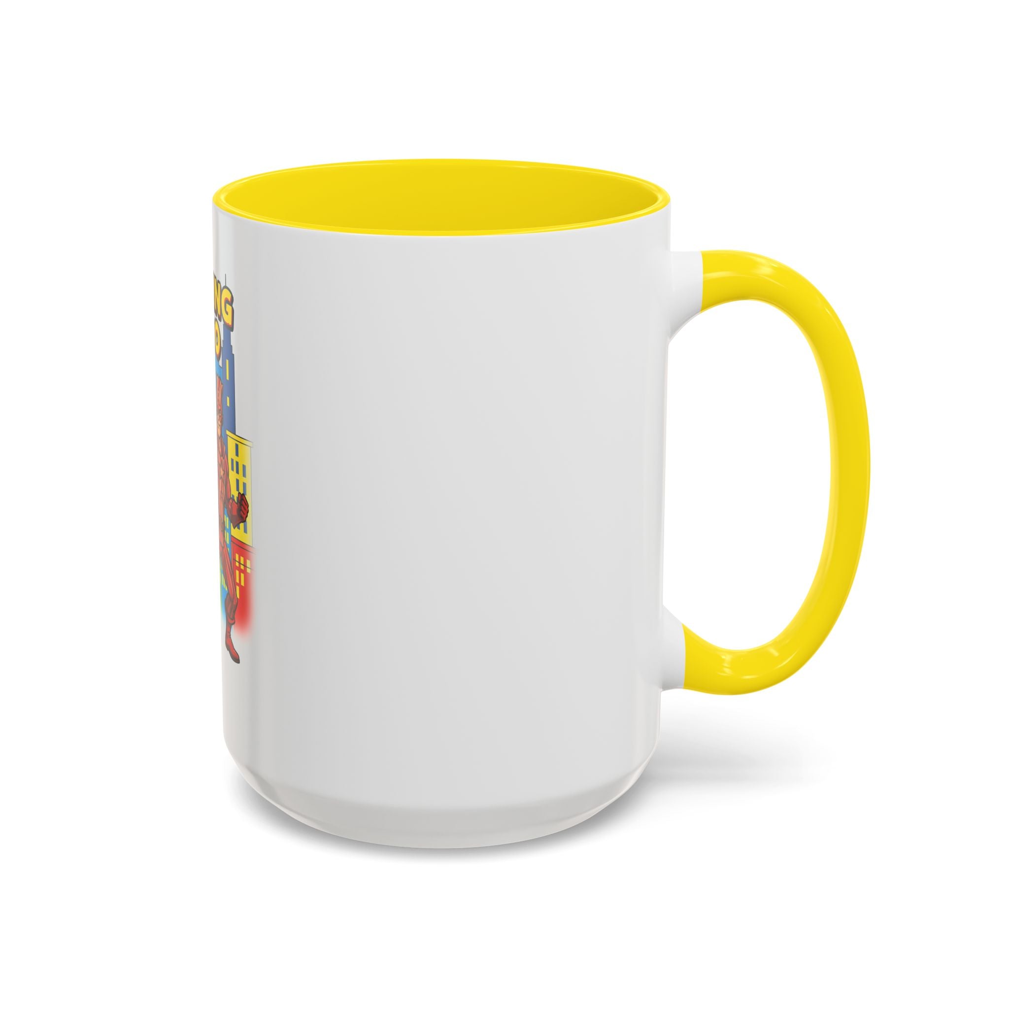 Sizzling Hero Mug | Accent Coffee Mug 11oz 15oz, Superhero City Design