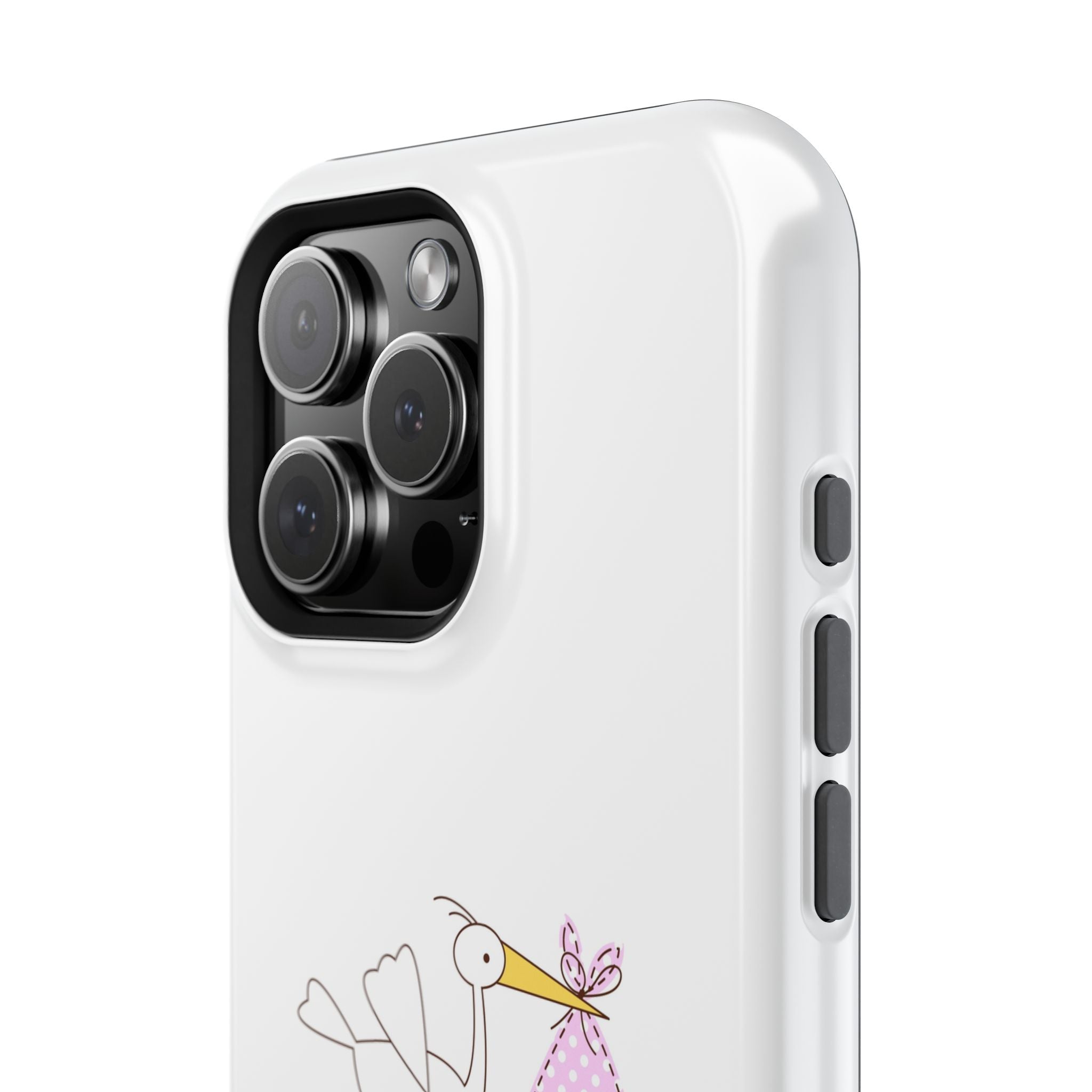 Phone Case - "It's a Girl!" Stork Baby Announcement Impact-Resistant Case