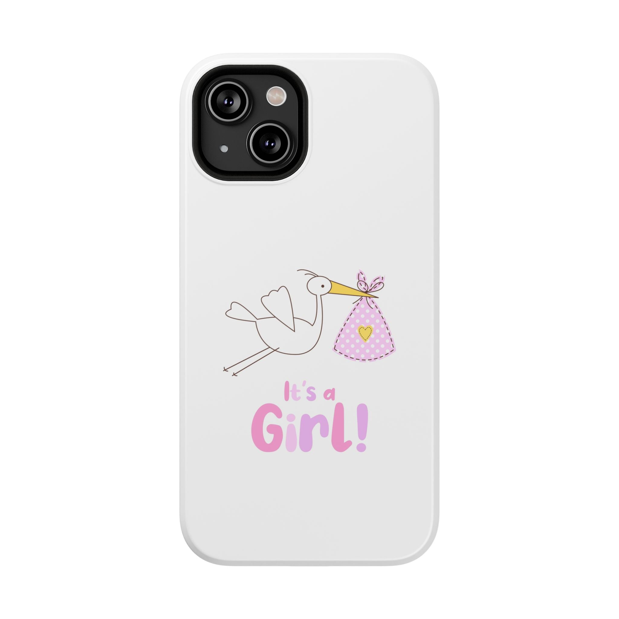 Phone Case - "It's a Girl!" Stork Baby Announcement Impact-Resistant Case