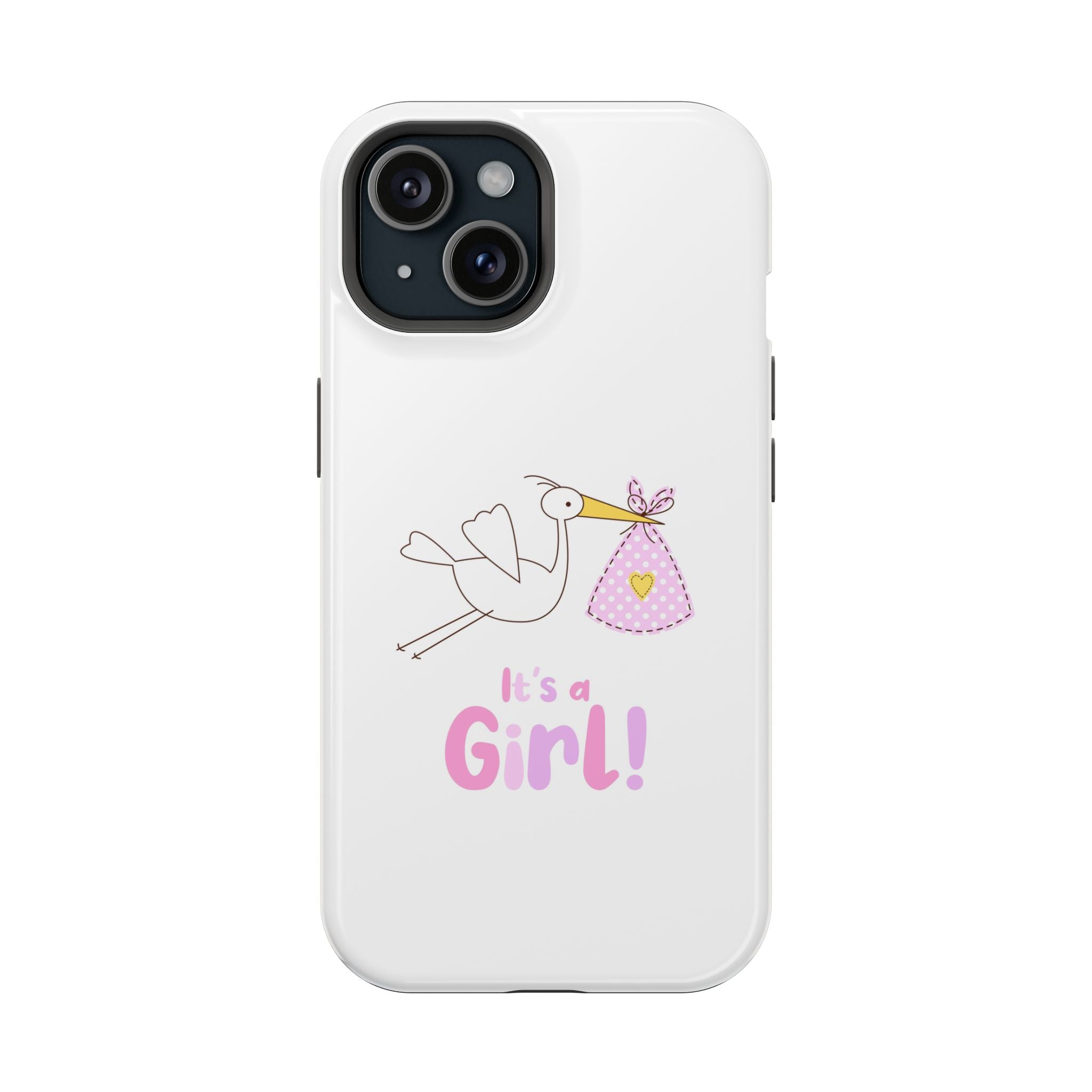 Phone Case - "It's a Girl!" Stork Baby Announcement Impact-Resistant Case