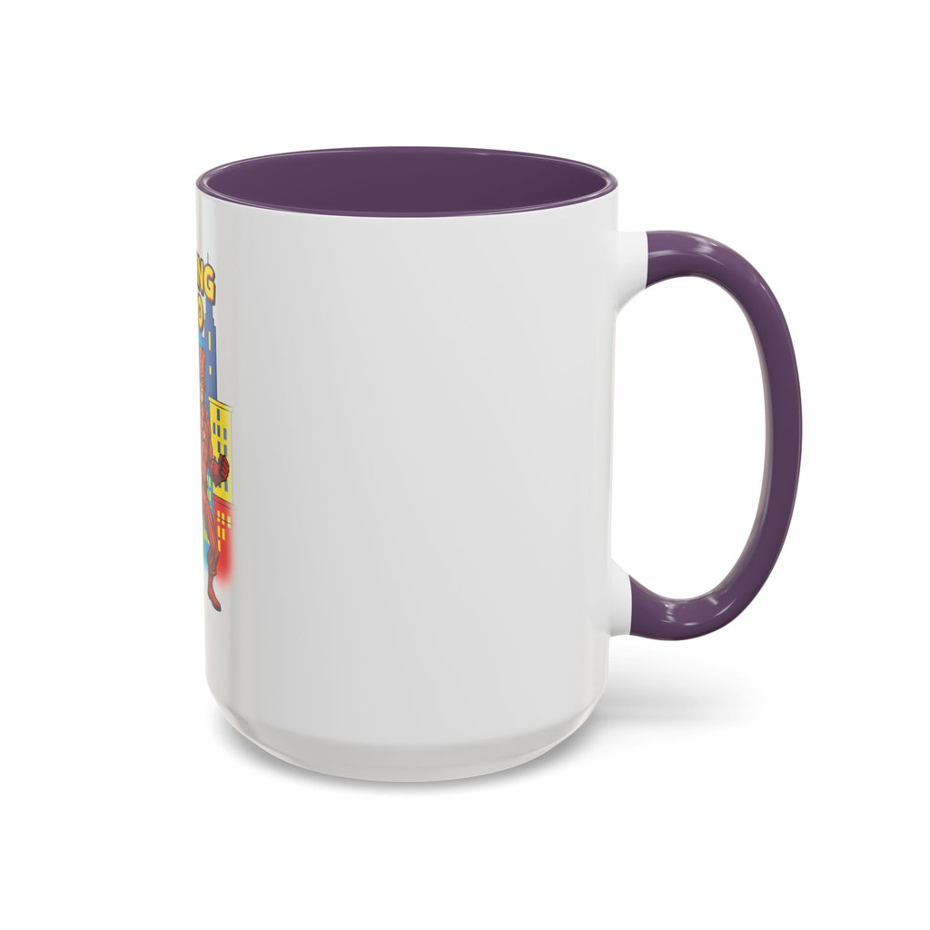 Sizzling Hero Mug | Accent Coffee Mug 11oz 15oz, Superhero City Design