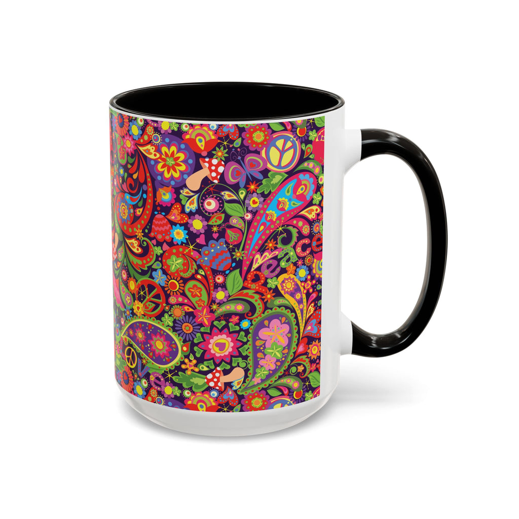 Psychedelic Paisley Peace Mug | Colorful 11oz or 15oz Ceramic