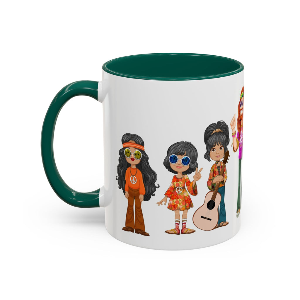 Retro Hippie Characters Mug | 11oz or 15oz Color Accent Ceramic