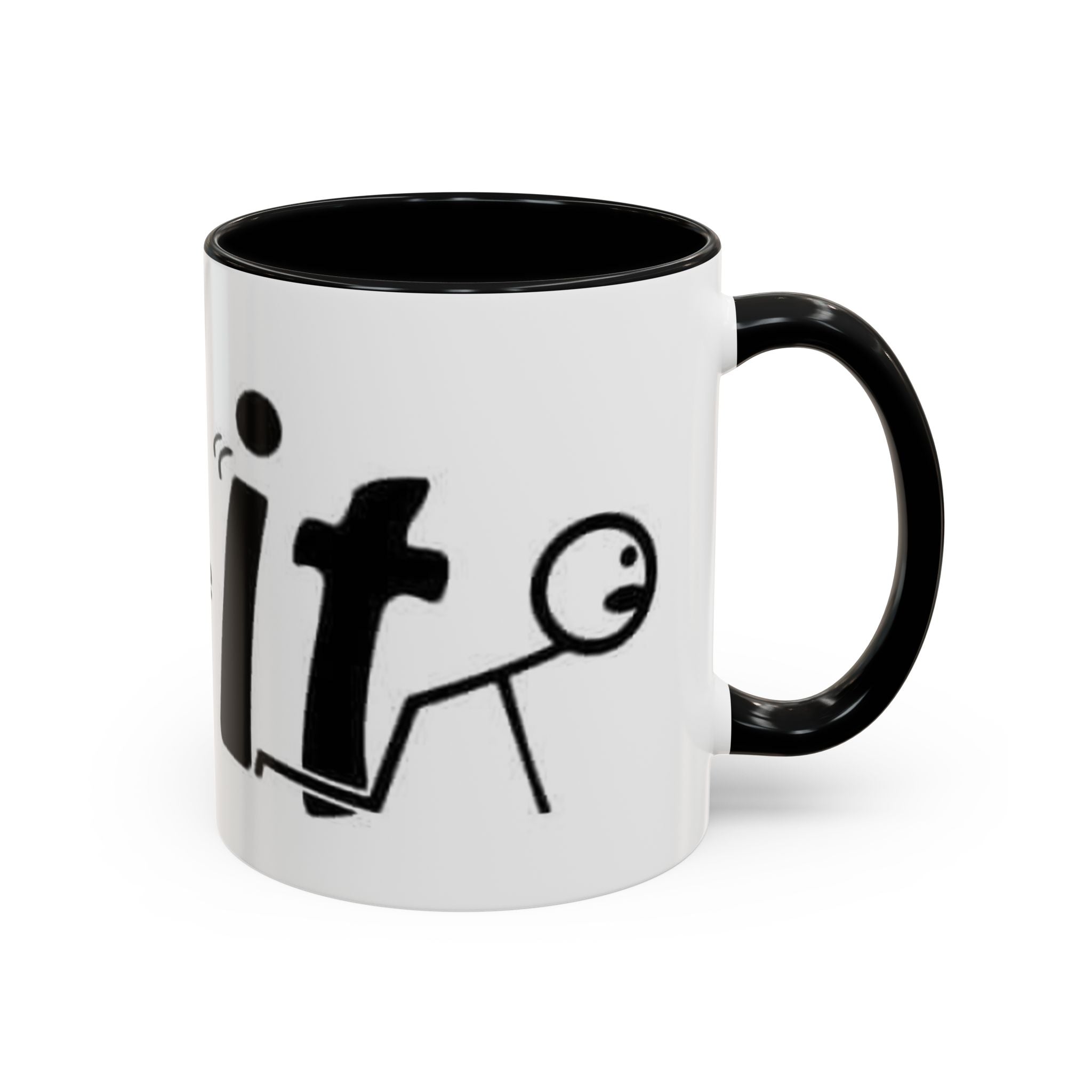 Sit Before It Mug | Funny Stick Figure Coffee Cup, Morning Routine Accent Mug
