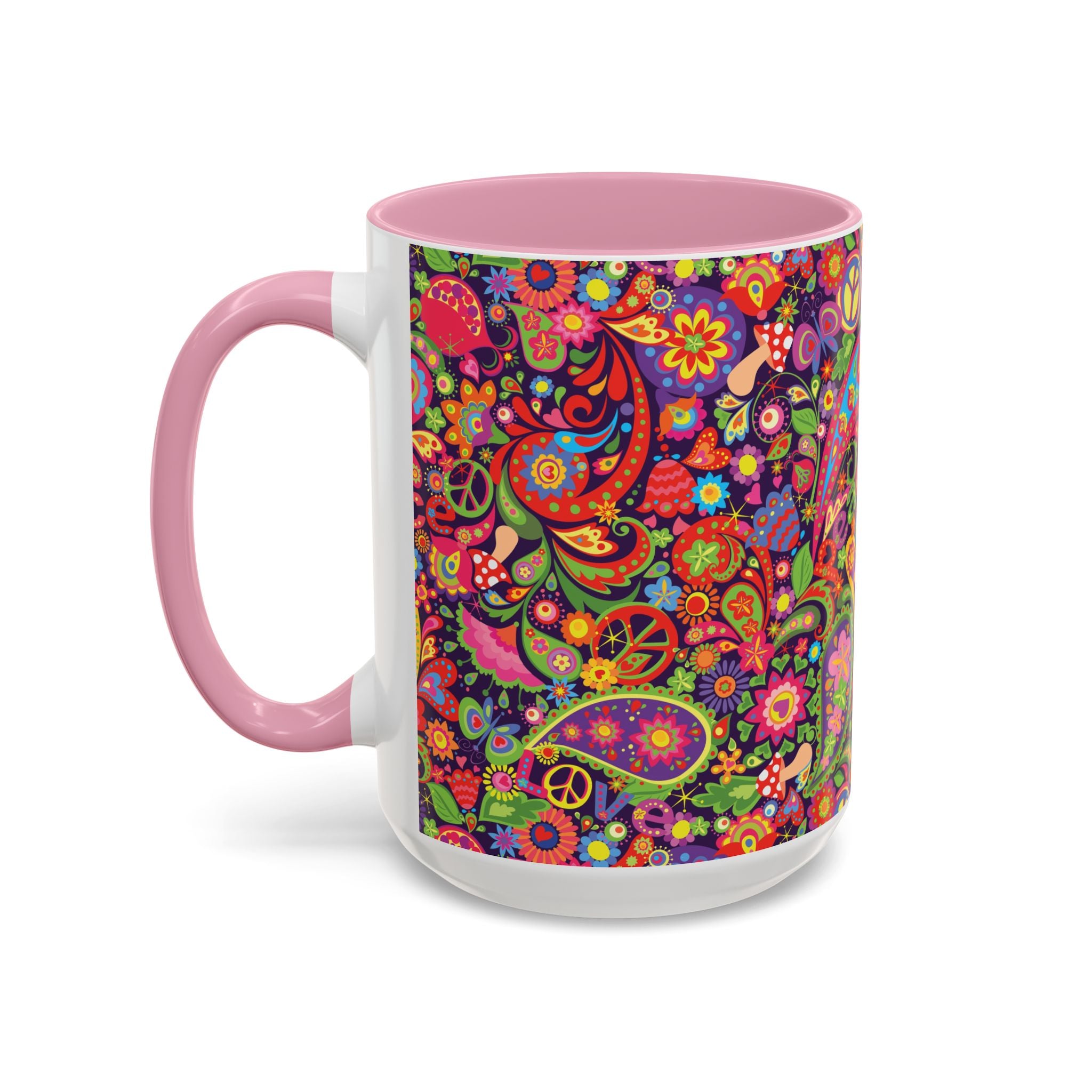 Psychedelic Paisley Peace Mug | Colorful 11oz or 15oz Ceramic