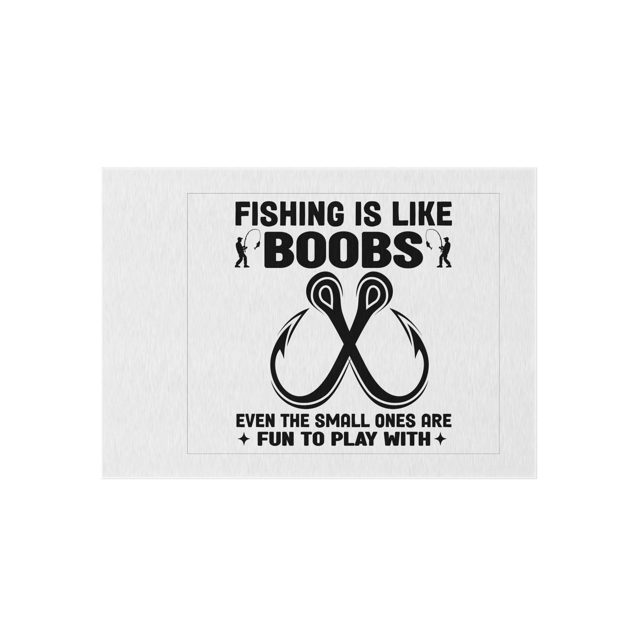Fishing Is Like Boobs Outdoor Rug | Funny Fishing Hook Graphic