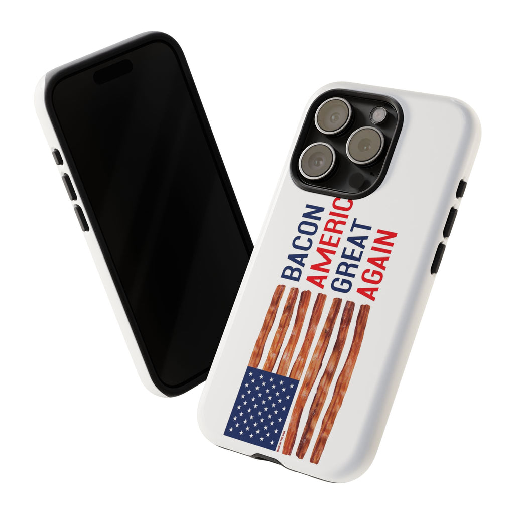 Bacon American Great Again phone case | patriotic bacon flag iPhone case