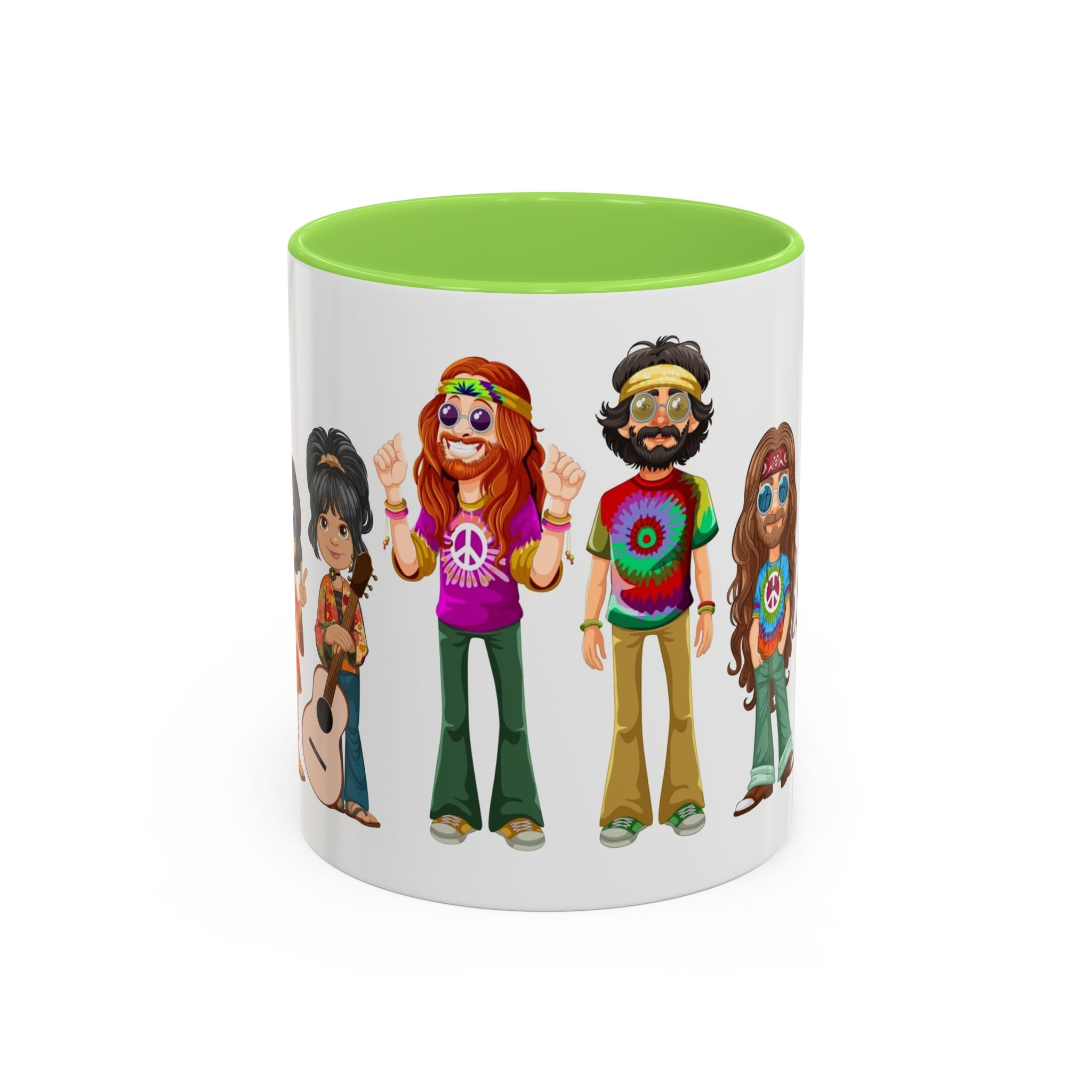 Retro Hippie Characters Mug | 11oz or 15oz Color Accent Ceramic