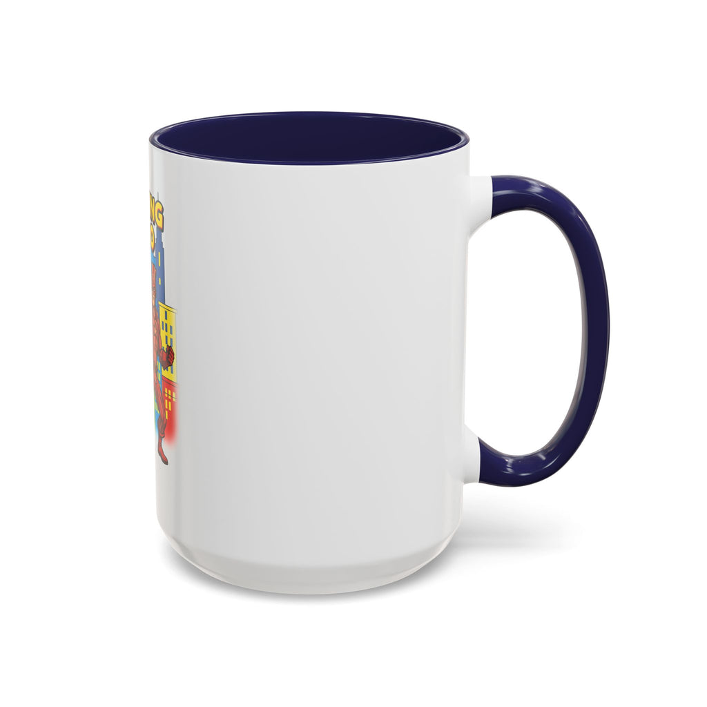 Sizzling Hero Mug | Accent Coffee Mug 11oz 15oz, Superhero City Design
