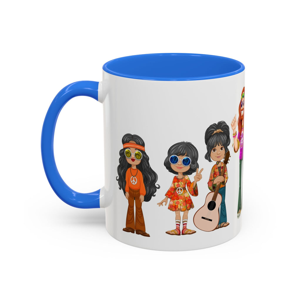 Retro Hippie Characters Mug | 11oz or 15oz Color Accent Ceramic