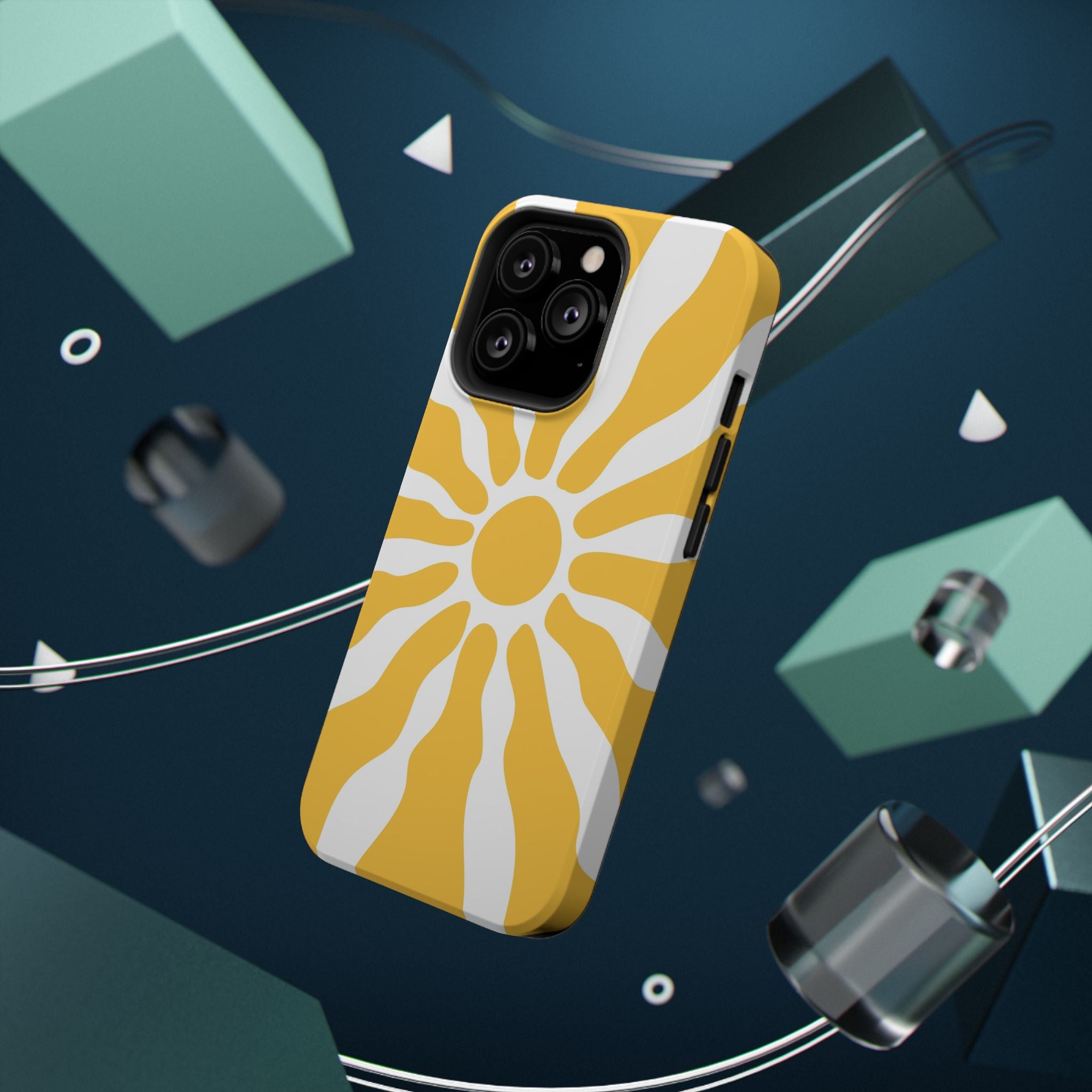 Retro Sunburst iPhone Case | Impact-Resistant Phone Case
