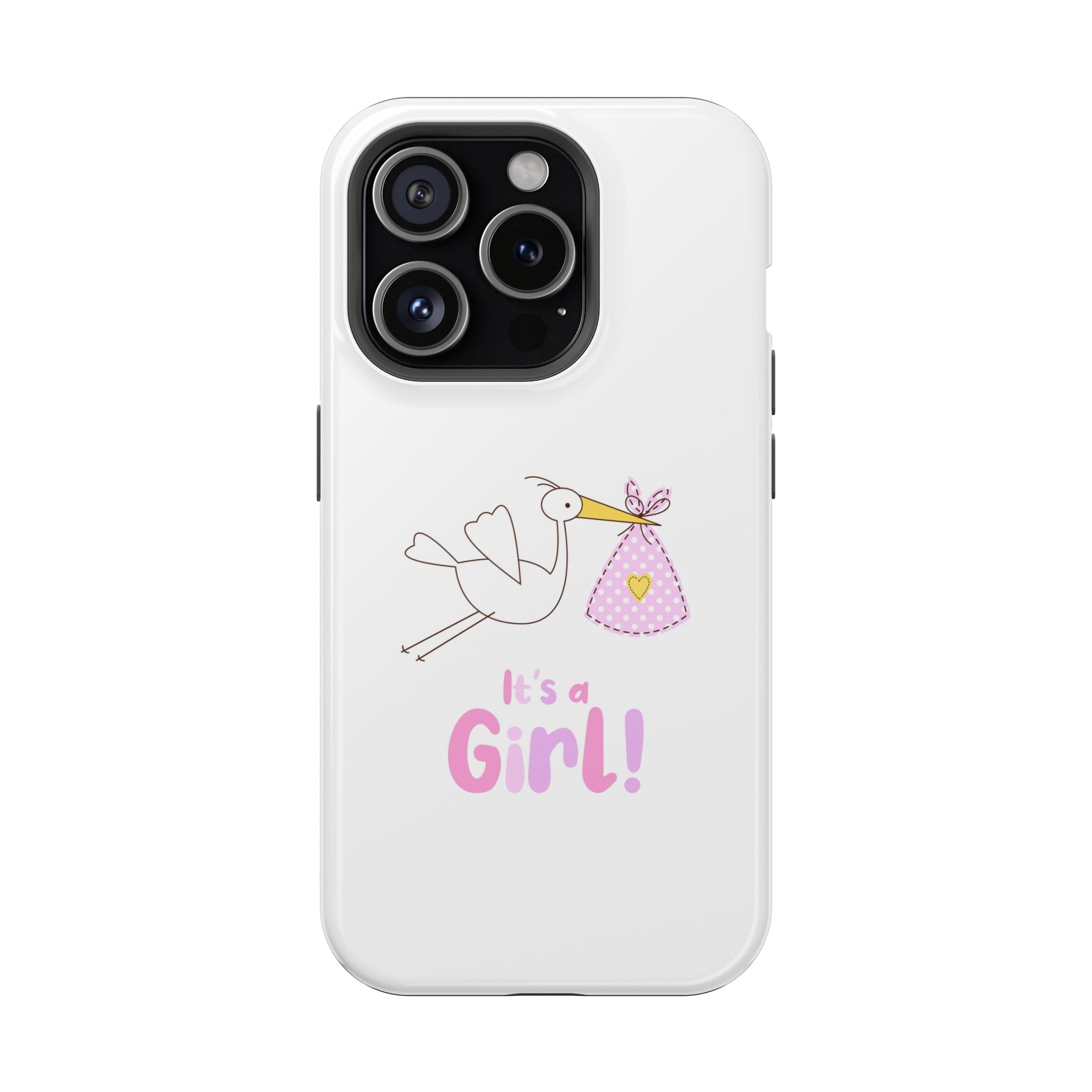 Phone Case - "It's a Girl!" Stork Baby Announcement Impact-Resistant Case