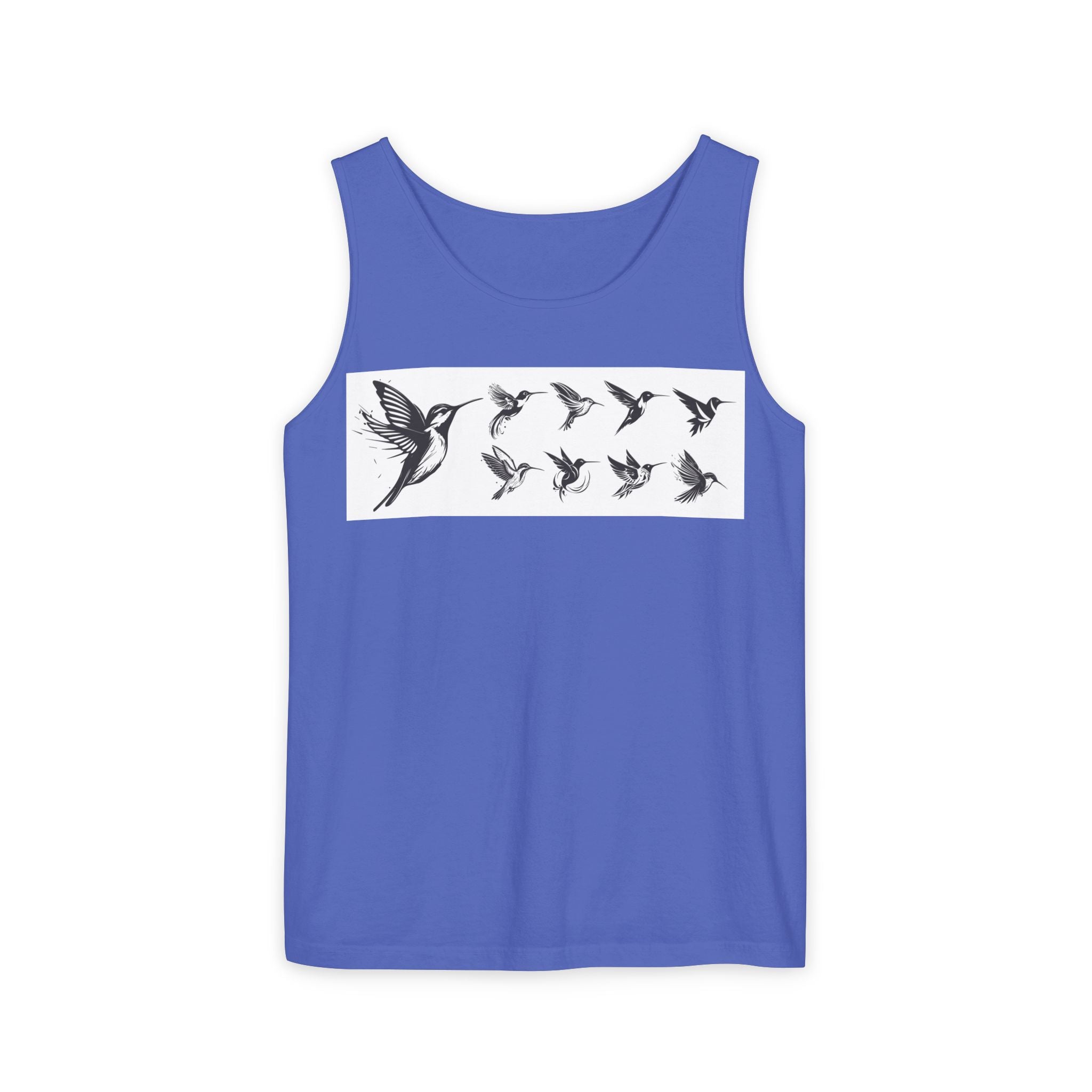 Hummingbird Flight Pattern Tank Top | Bird Silhouette Nature Tee