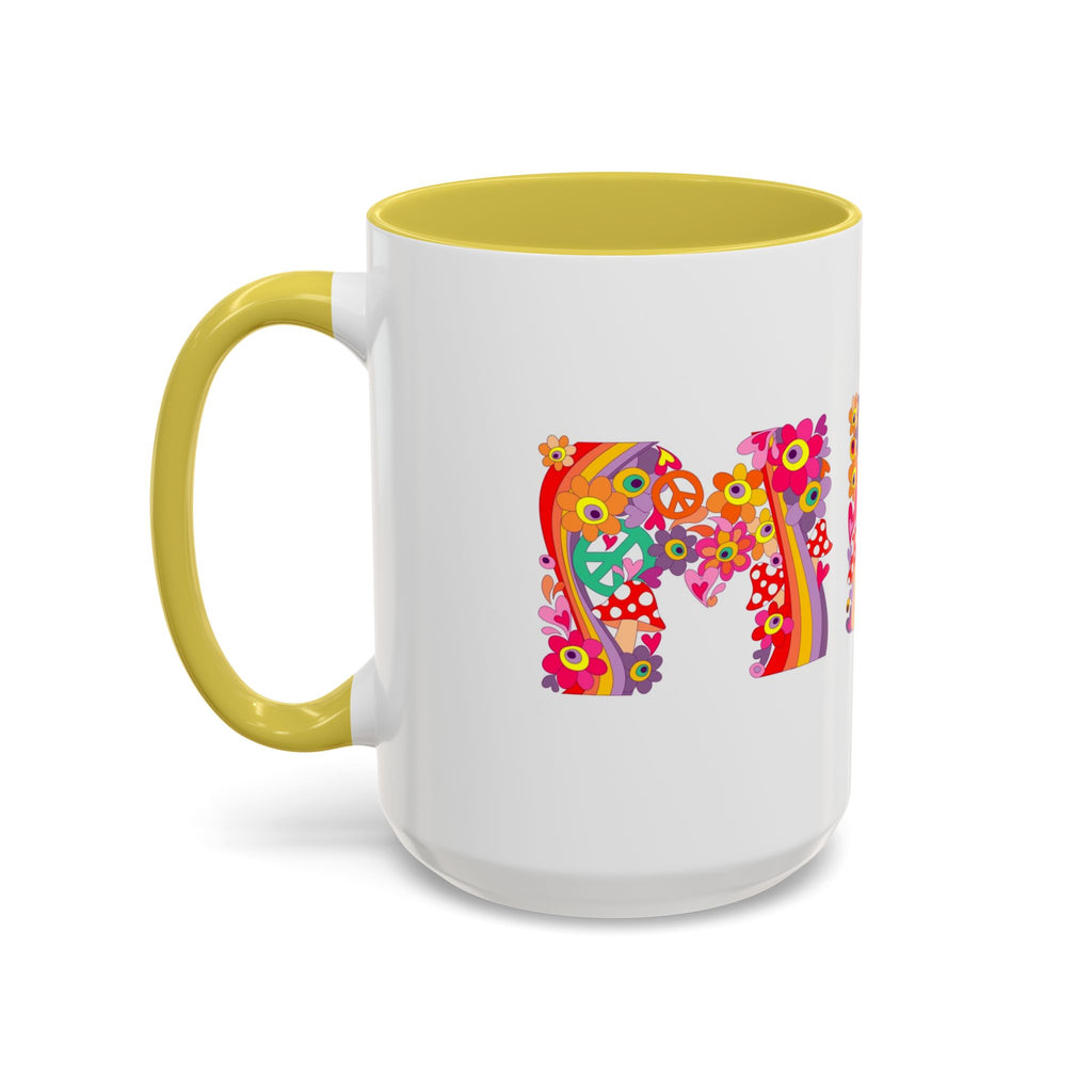 Retro Peace Flower Power Mug | Colorful 70s Hippie Design