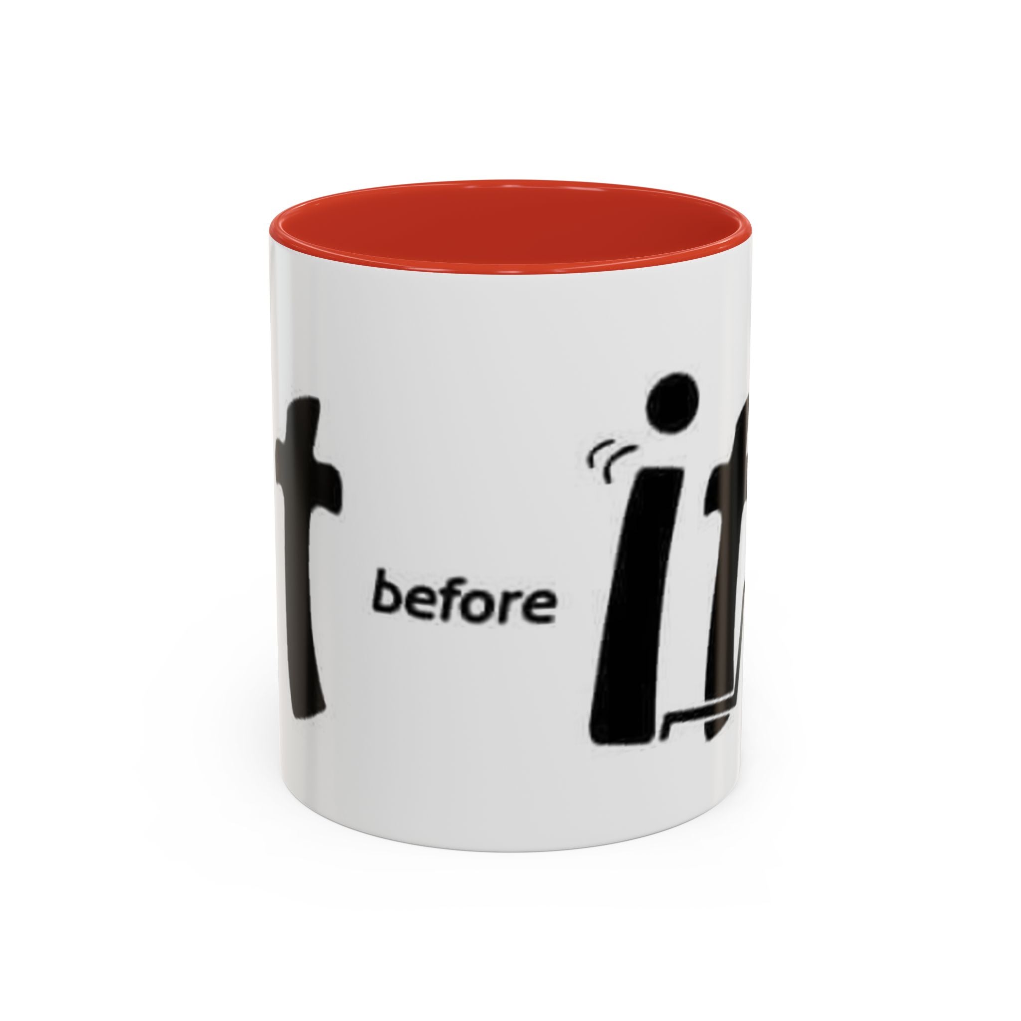 Sit Before It Mug | Funny Stick Figure Coffee Cup, Morning Routine Accent Mug