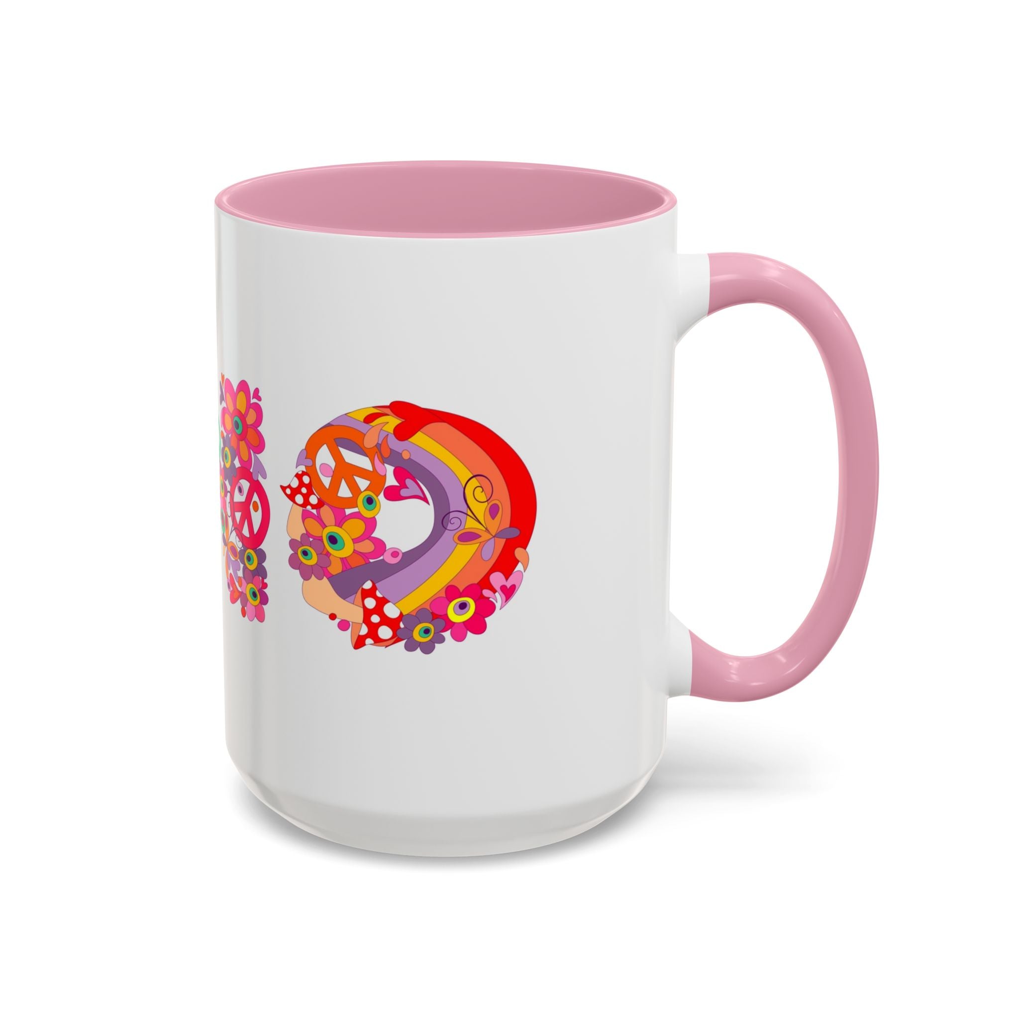 Retro Peace Flower Power Mug | Colorful 70s Hippie Design