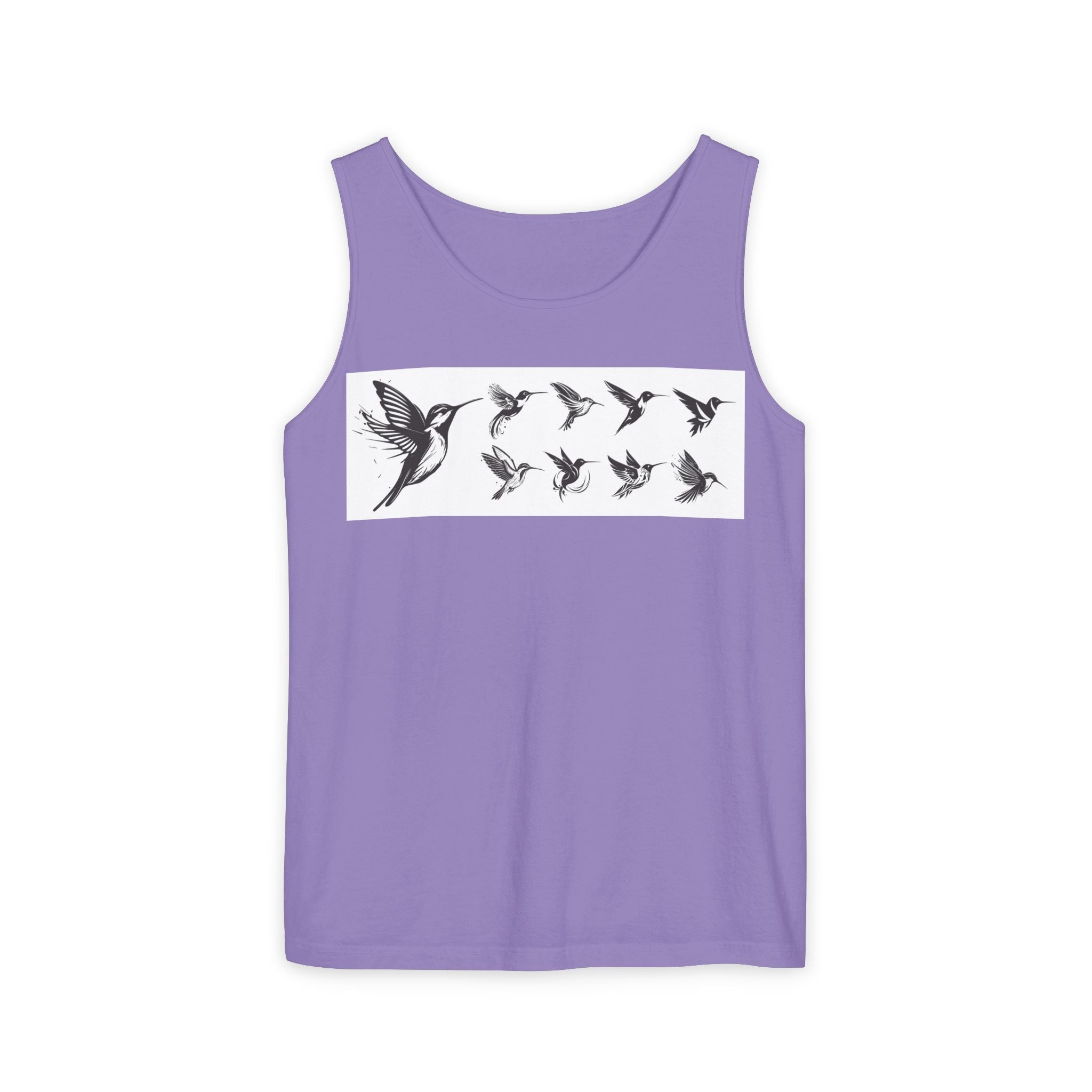 Hummingbird Flight Pattern Tank Top | Bird Silhouette Nature Tee