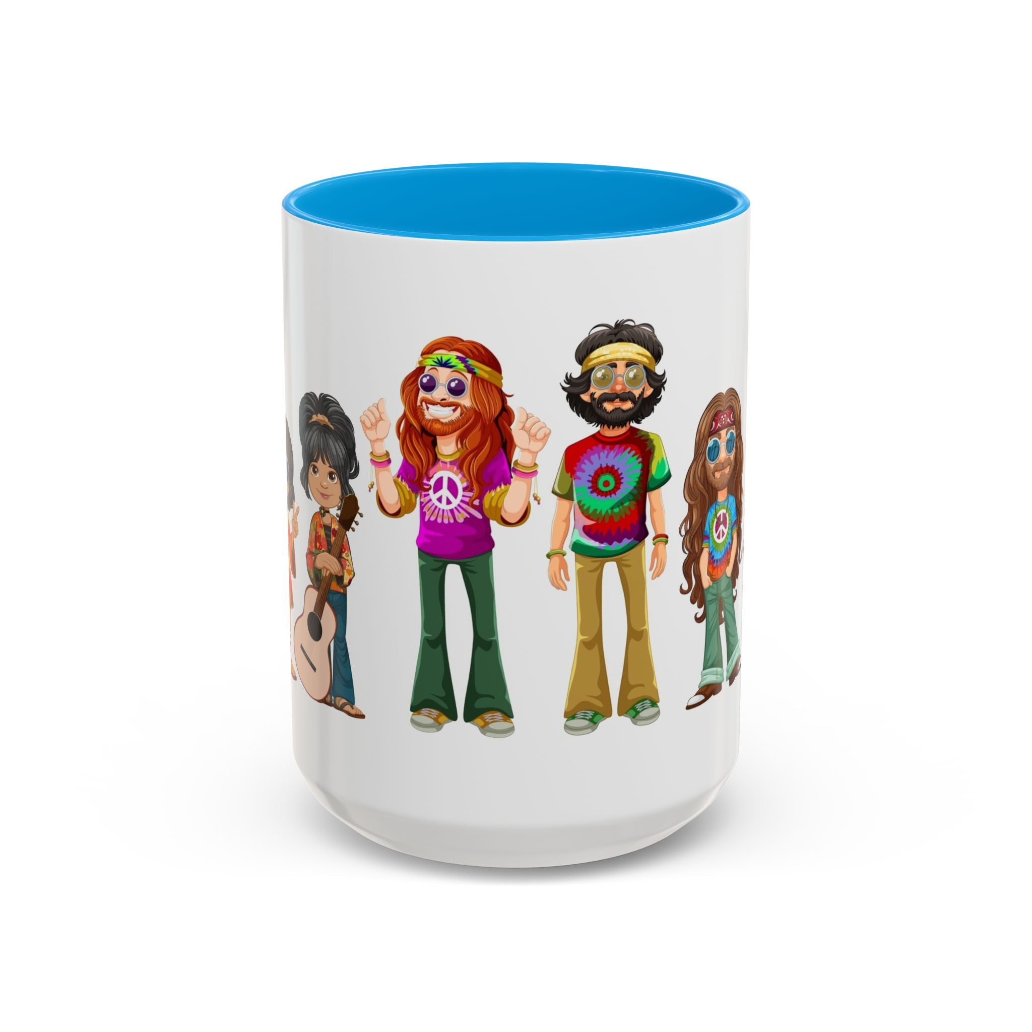 Retro Hippie Characters Mug | 11oz or 15oz Color Accent Ceramic