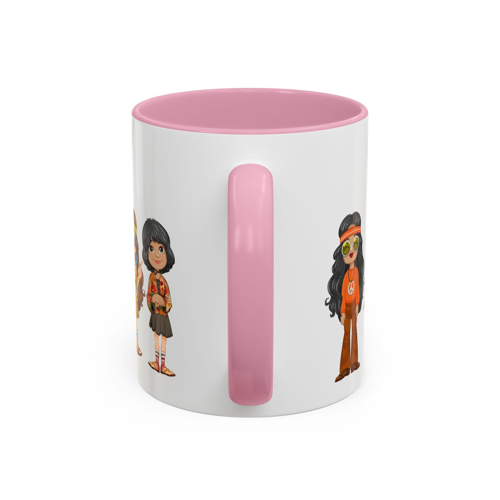 Retro Hippie Characters Mug | 11oz or 15oz Color Accent Ceramic