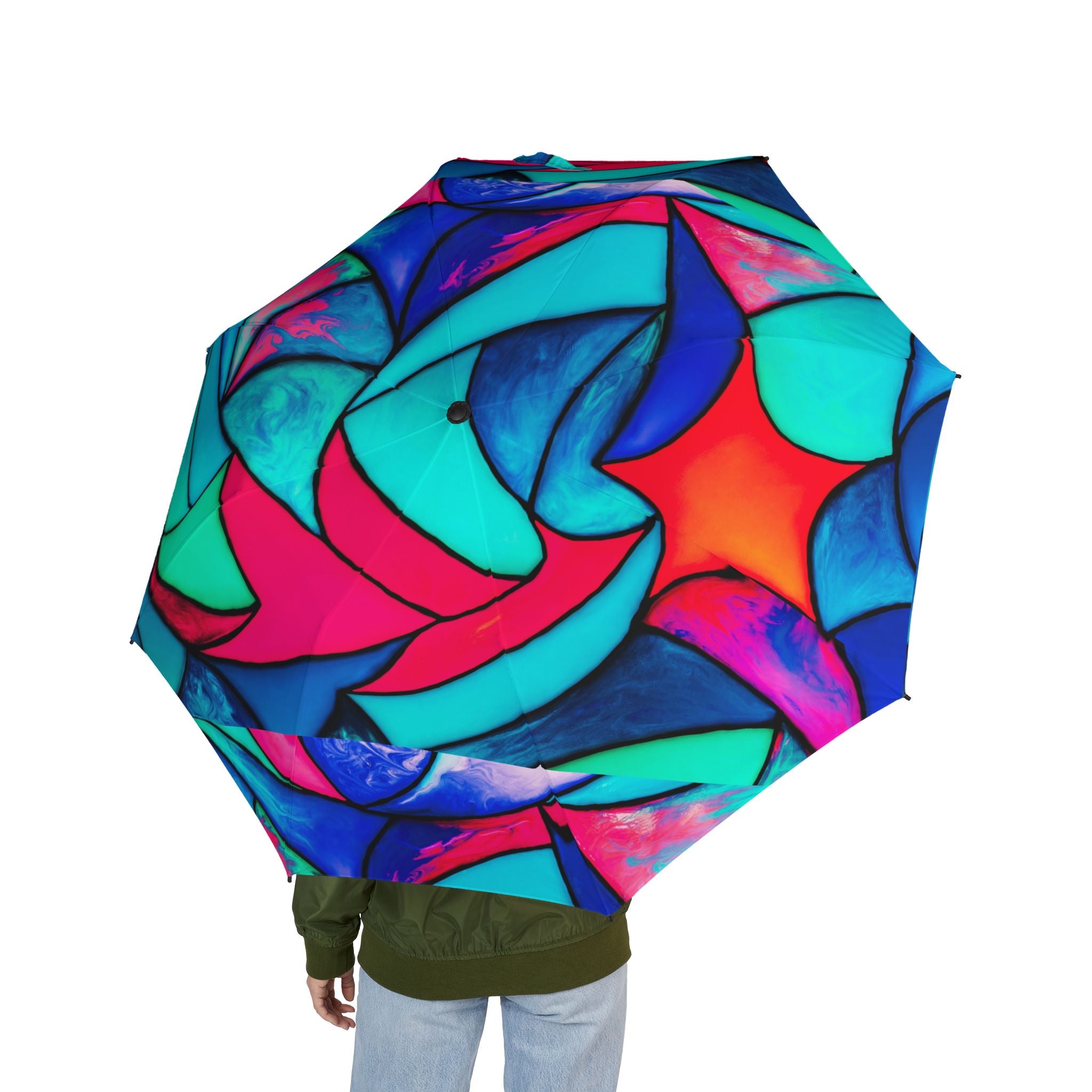 Vibrant Abstract Swirl Pattern Umbrella