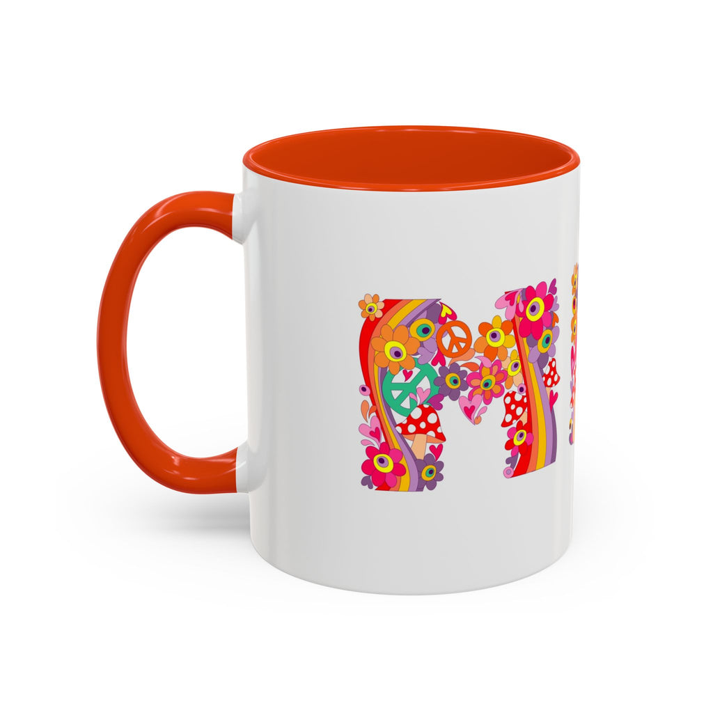 Retro Peace Flower Power Mug | Colorful 70s Hippie Design