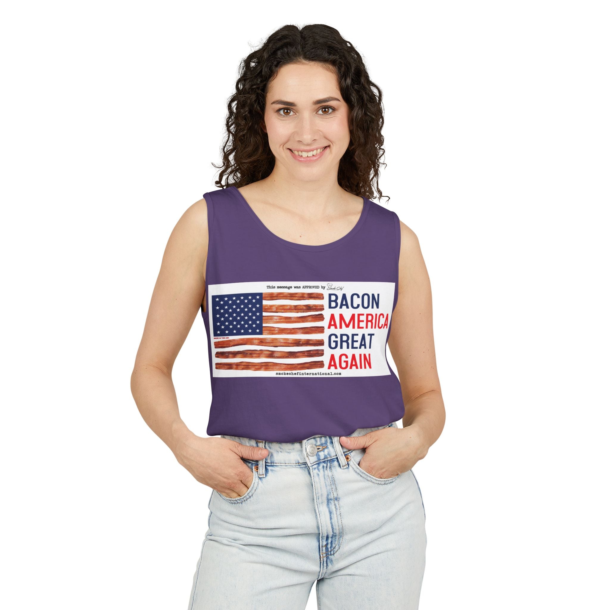 Bacon America Great Again Tank Top | American Flag Bacon Graphic
